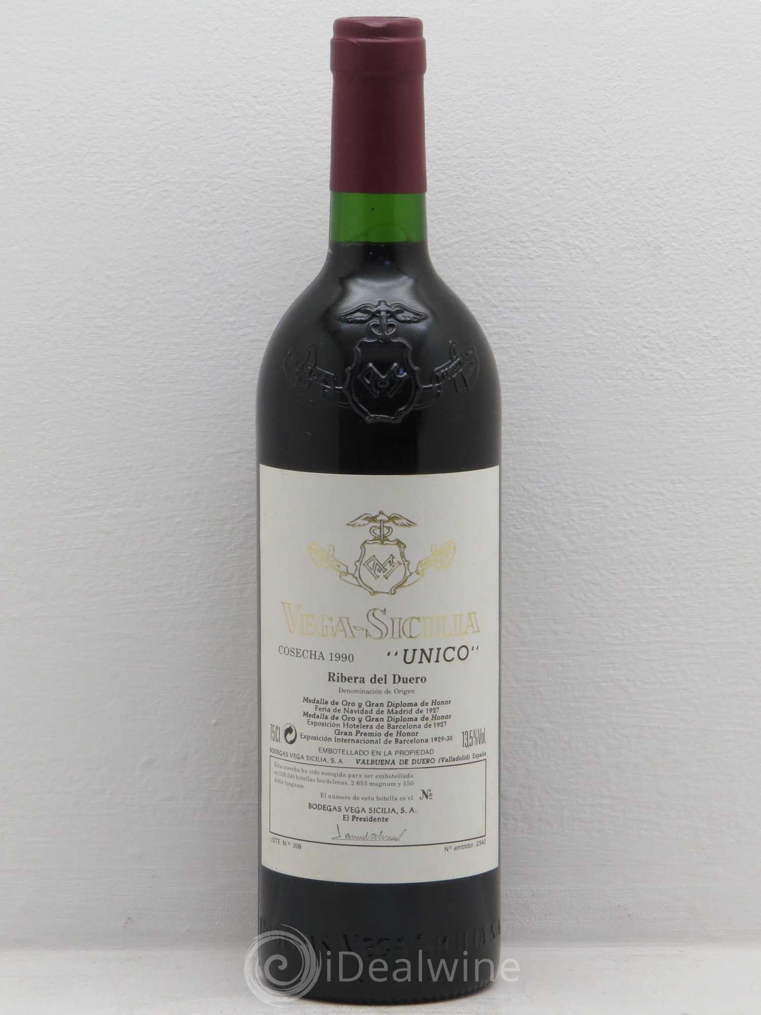Ribera Del Duero DO Vega Sicilia Unico Famille Alvarez 1990 - Lot de 1 bouteille - 0