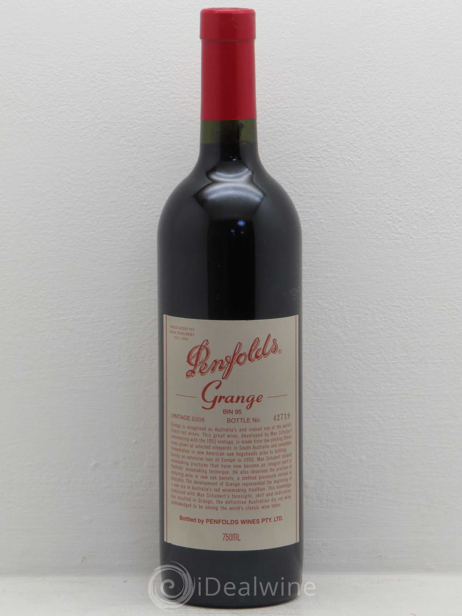 South Australia Penfolds Wines Grange Bin 95 Bin 95 2006 - Lot de 1 bouteille - 0