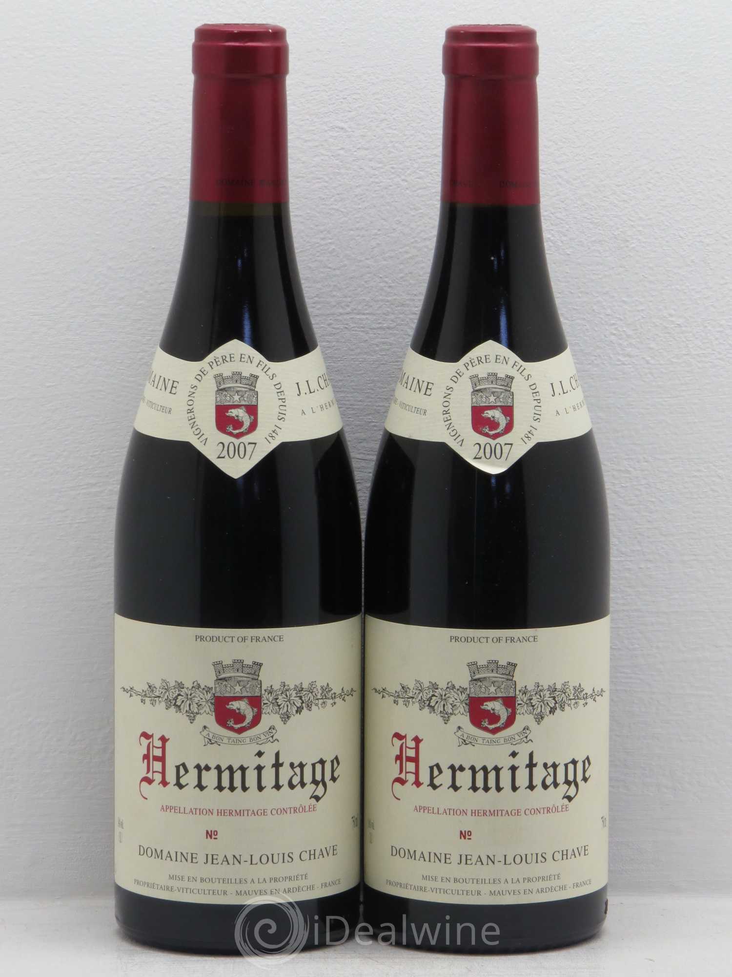 Hermitage Jean-Louis Chave 2007 - Lot de 2 bouteilles - 0