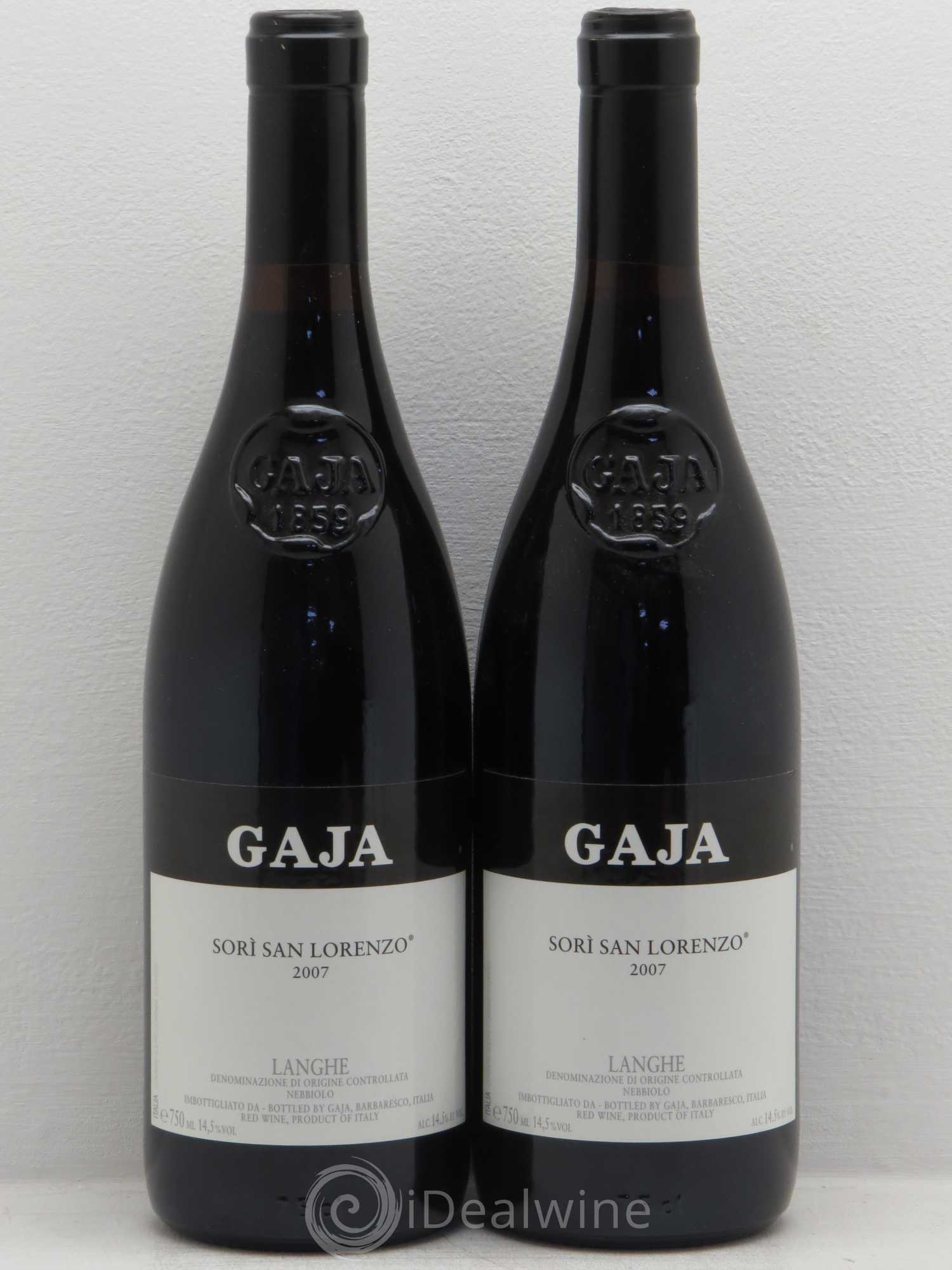 Langhe DOC Sori San Lorenzo Angelo Gaja 2007 - Lot de 2 bouteilles - 0