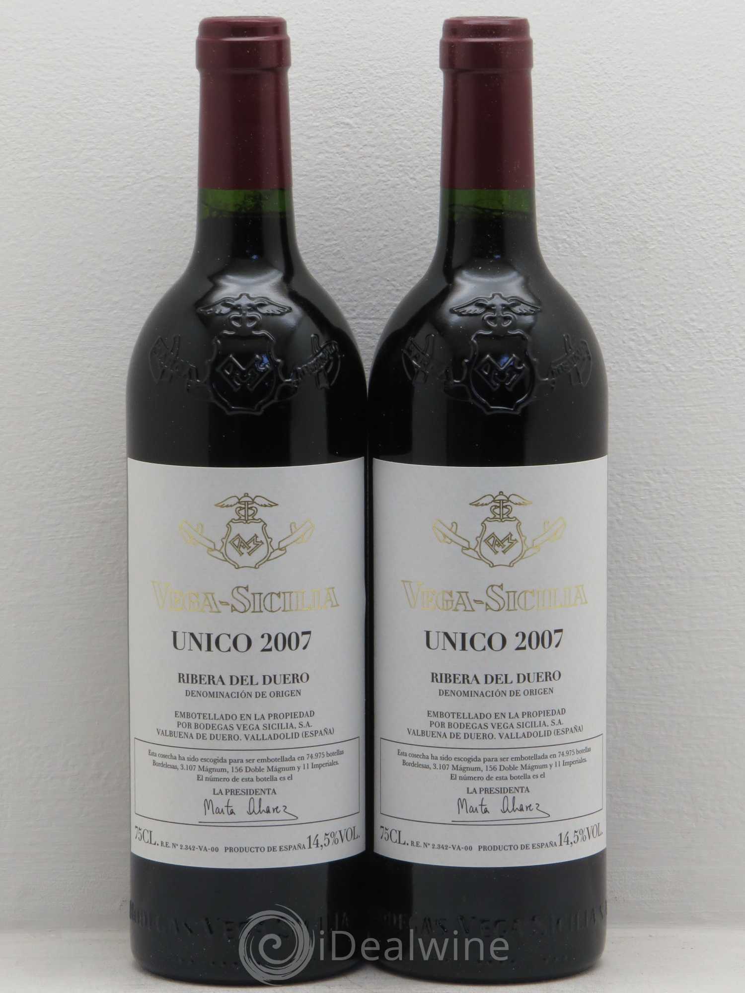 Ribera Del Duero DO Vega Sicilia Unico Famille Alvarez 2007 - Lot de 2 bouteilles - 0