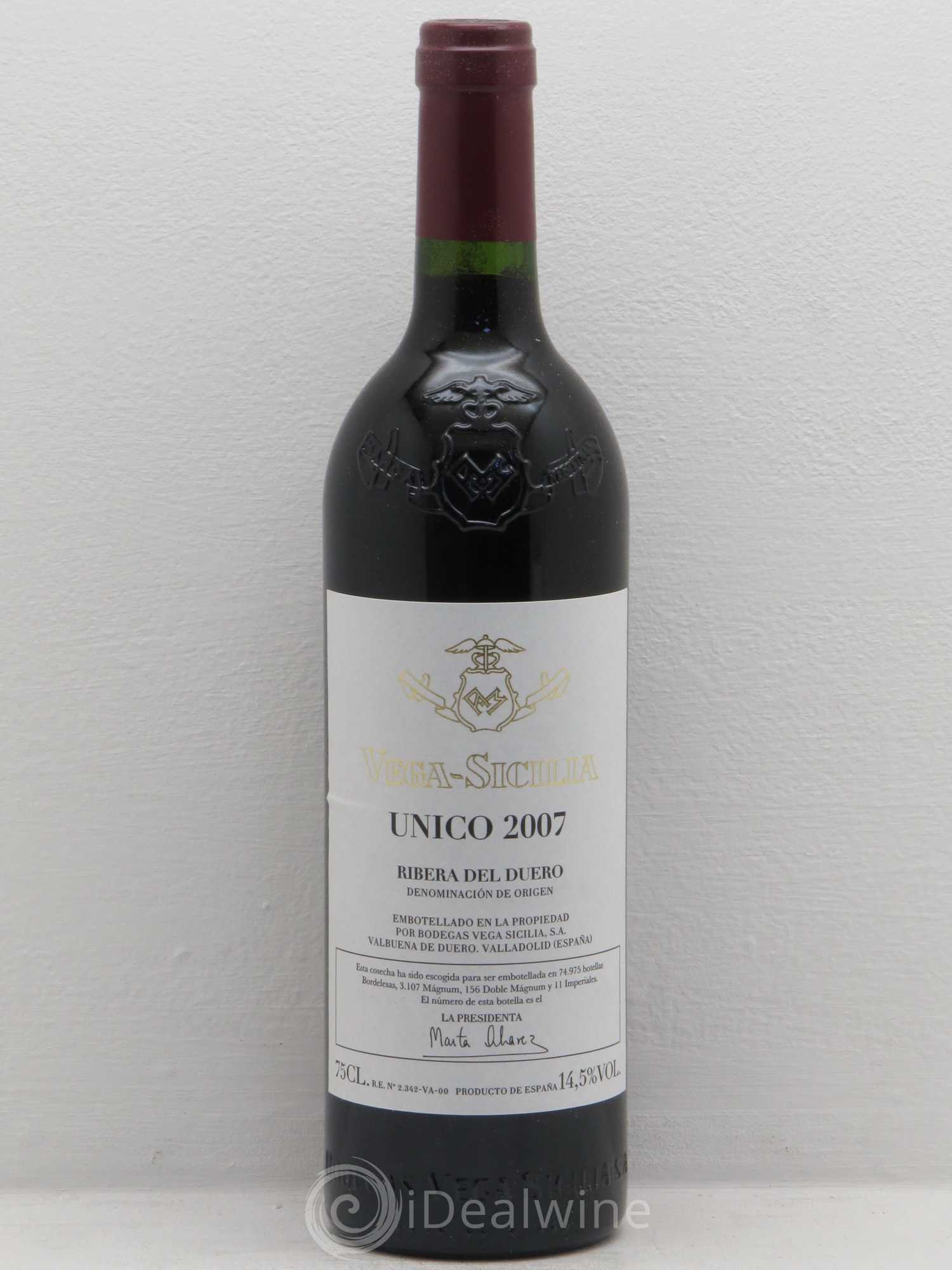 Ribera Del Duero DO Vega Sicilia Unico Famille Alvarez 2007 - Lot de 1 bouteille - 0