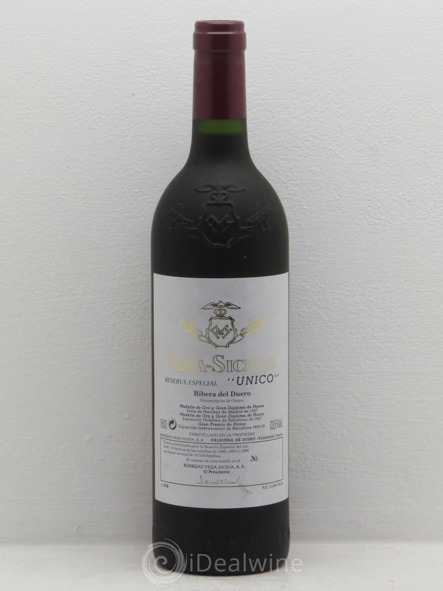 Ribera Del Duero DO Vega Sicilia Unico Famille Alvarez reserva especial 1990-1991-1996 embouteillé en 2008 - Lotto di 1 bottiglia - 0