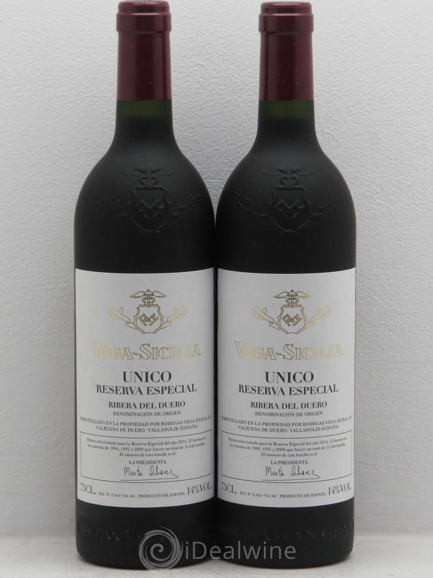 Ribera Del Duero DO Vega Sicilia Unico Famille Alvarez reserva especial 1994-1995-2000 embouteillé en 2014 - Posten von 2 Flaschen - 0