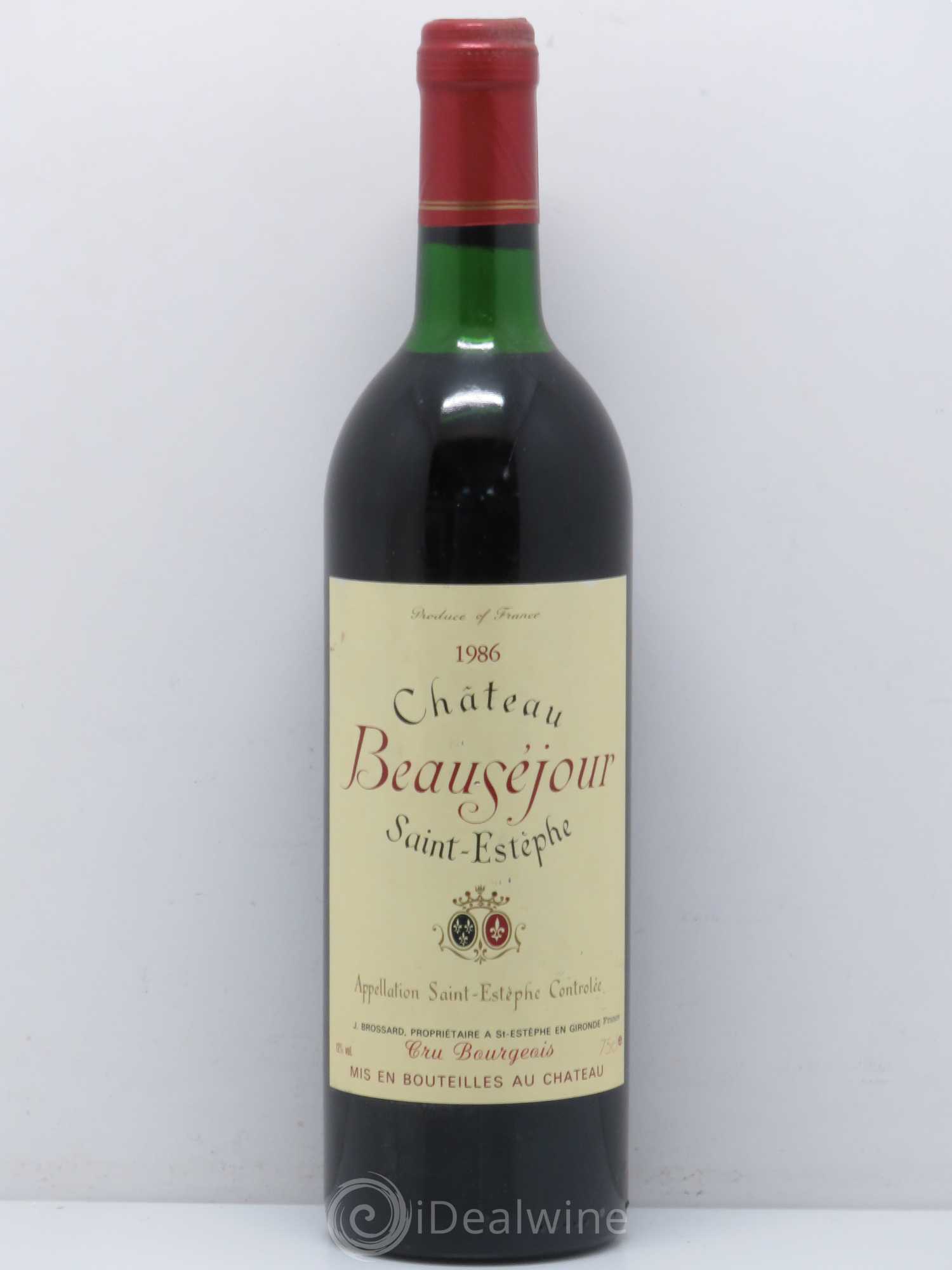 Saint-Estèphe Château Beauséjour 1986 - Lot de 1 bouteille - 0