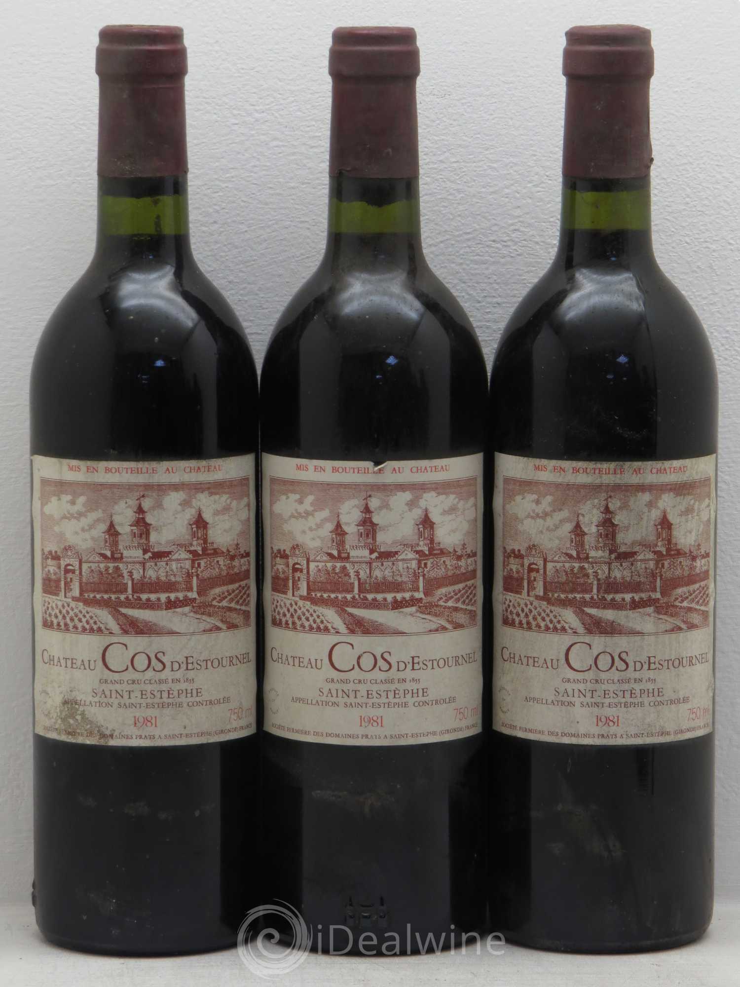 Cos d'Estournel 2ème Grand Cru Classé 1981 - Lot de 3 bouteilles - 0