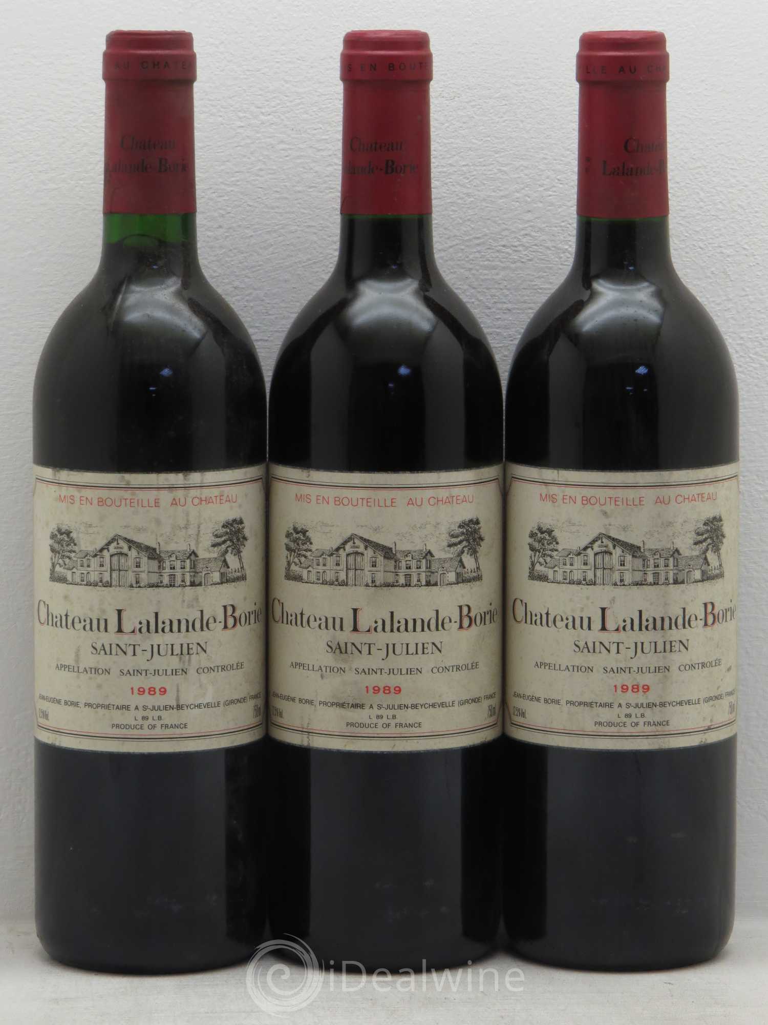Château Lalande Borie 1989 - Lot de 3 bouteilles - 0