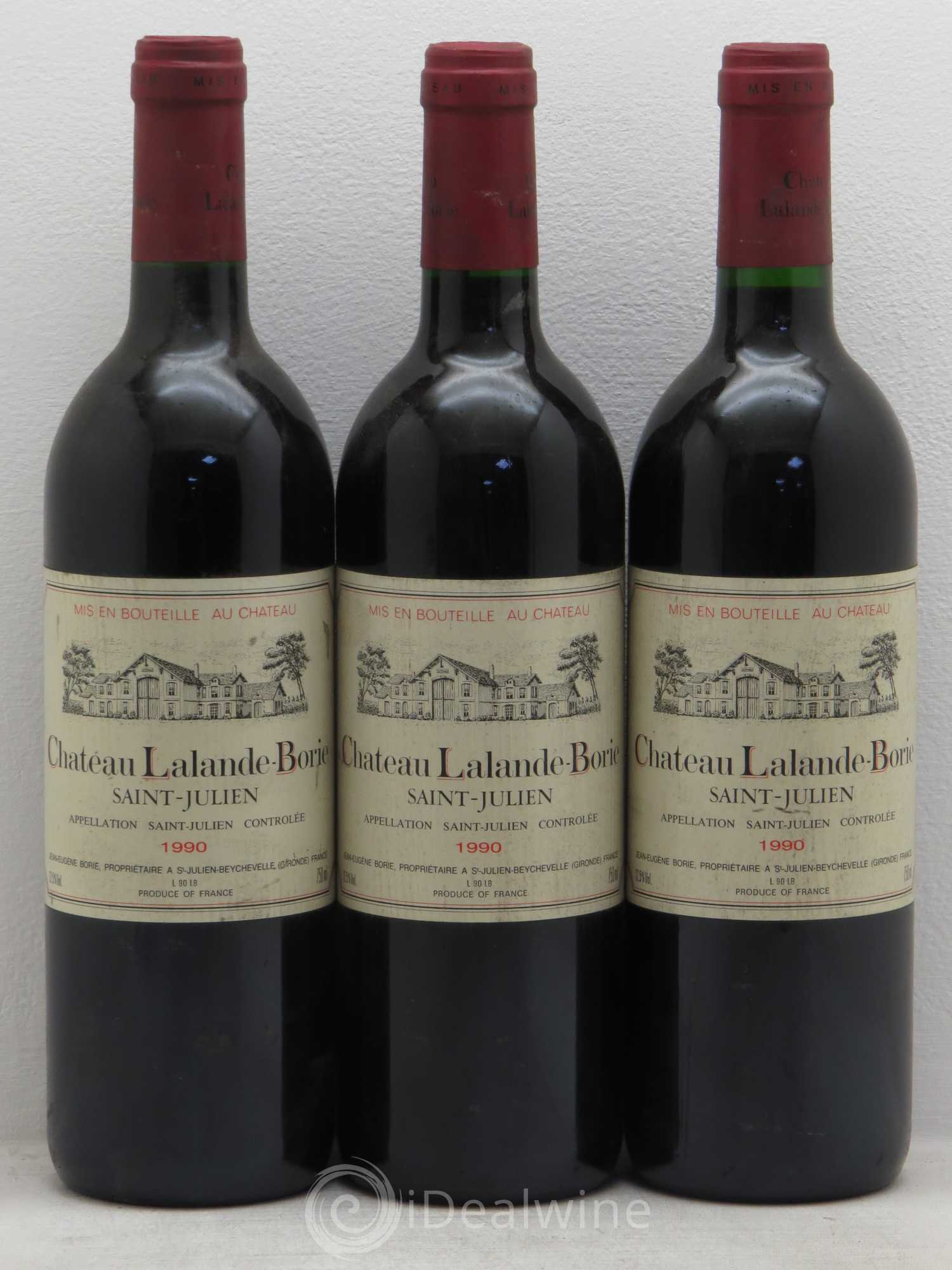 Château Lalande Borie 1990 - Lot de 3 bouteilles - 0