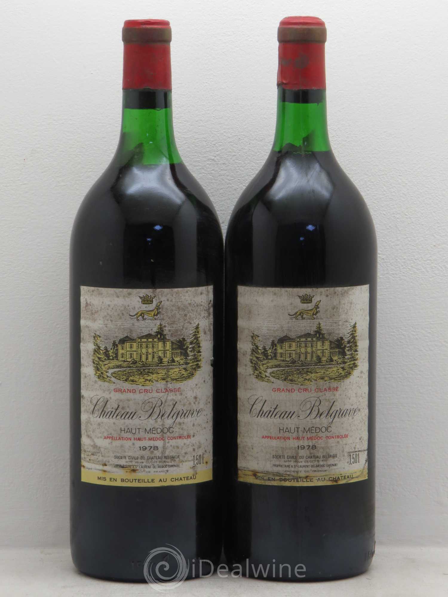 Château Belgrave 5ème Grand Cru Classé 1978 - Lot de 2 magnums - 0
