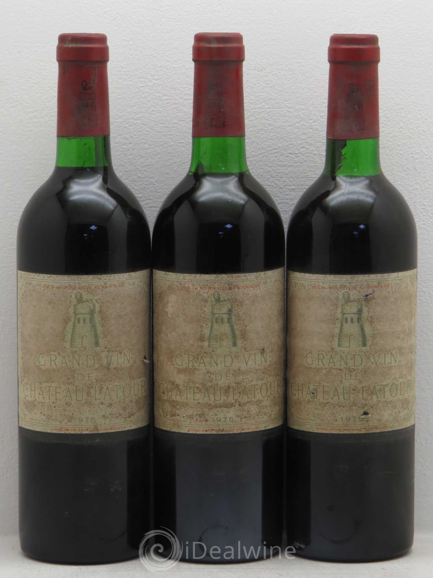 Château Latour 1er Grand Cru Classé 1975 - Lot de 3 bouteilles - 0