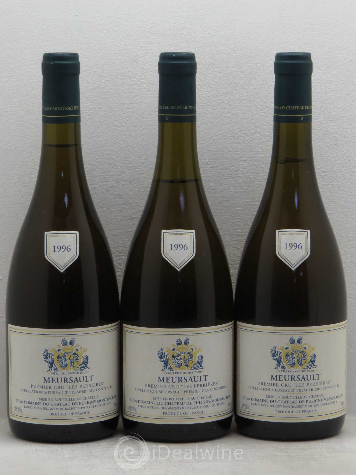 Meursault 1er Cru Chateau de puligny montrachet 1996 - Posten von 3 Flaschen - 0