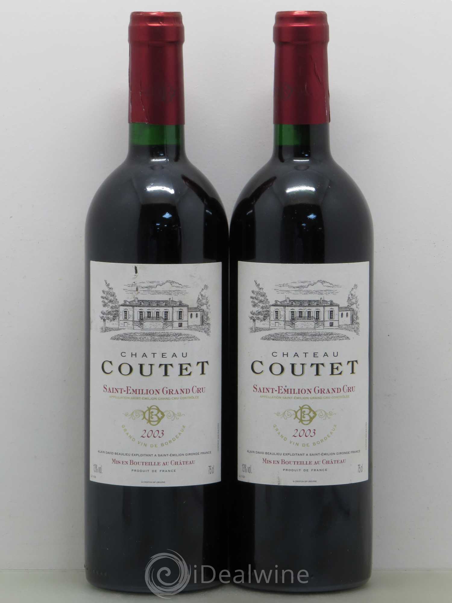 Saint-Émilion Château Coutet 2003 - Lot de 2 bouteilles - 0