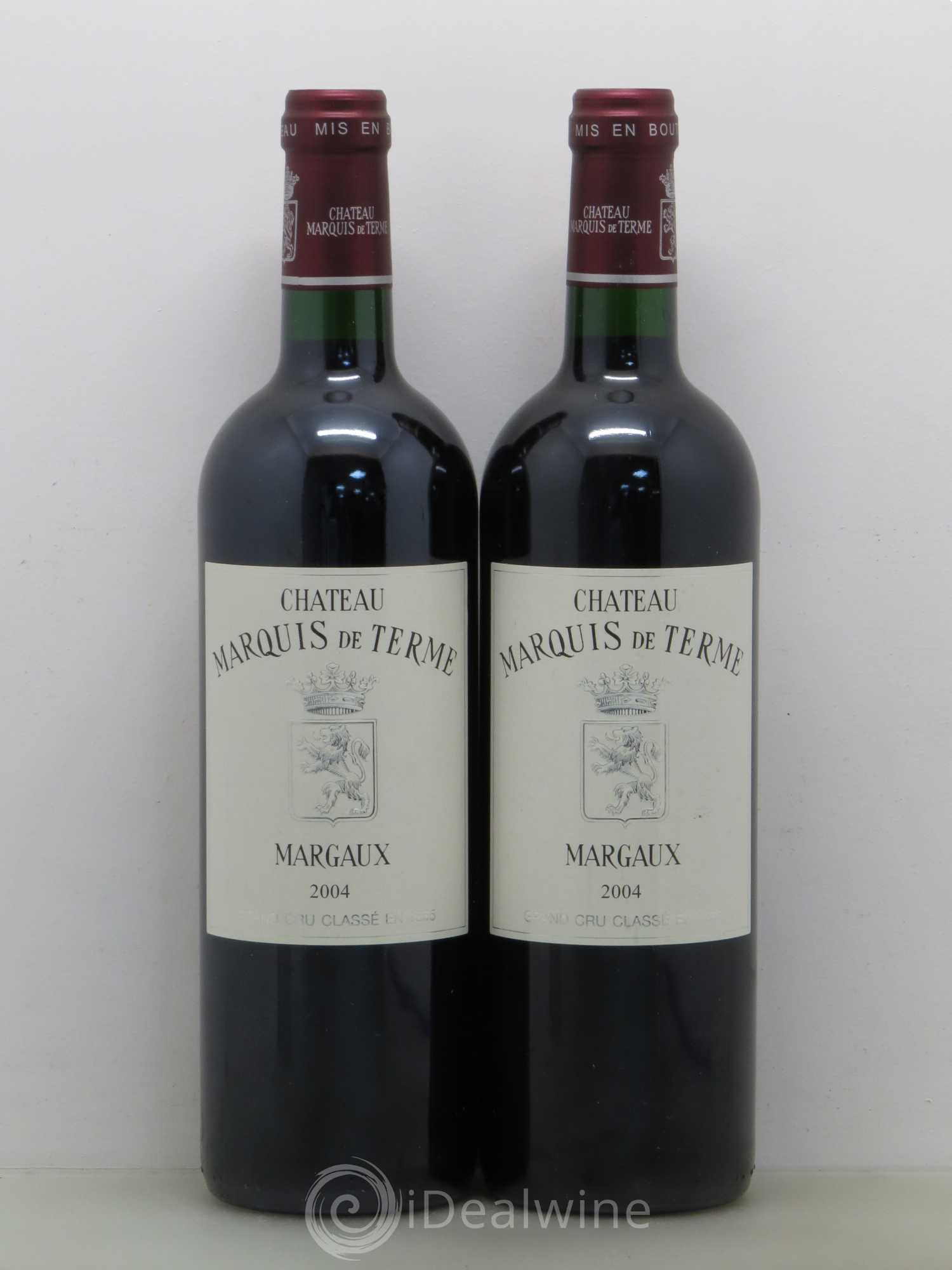 Château Marquis de Terme 4ème Grand Cru Classé 2004 - Lot de 2 bouteilles - 0