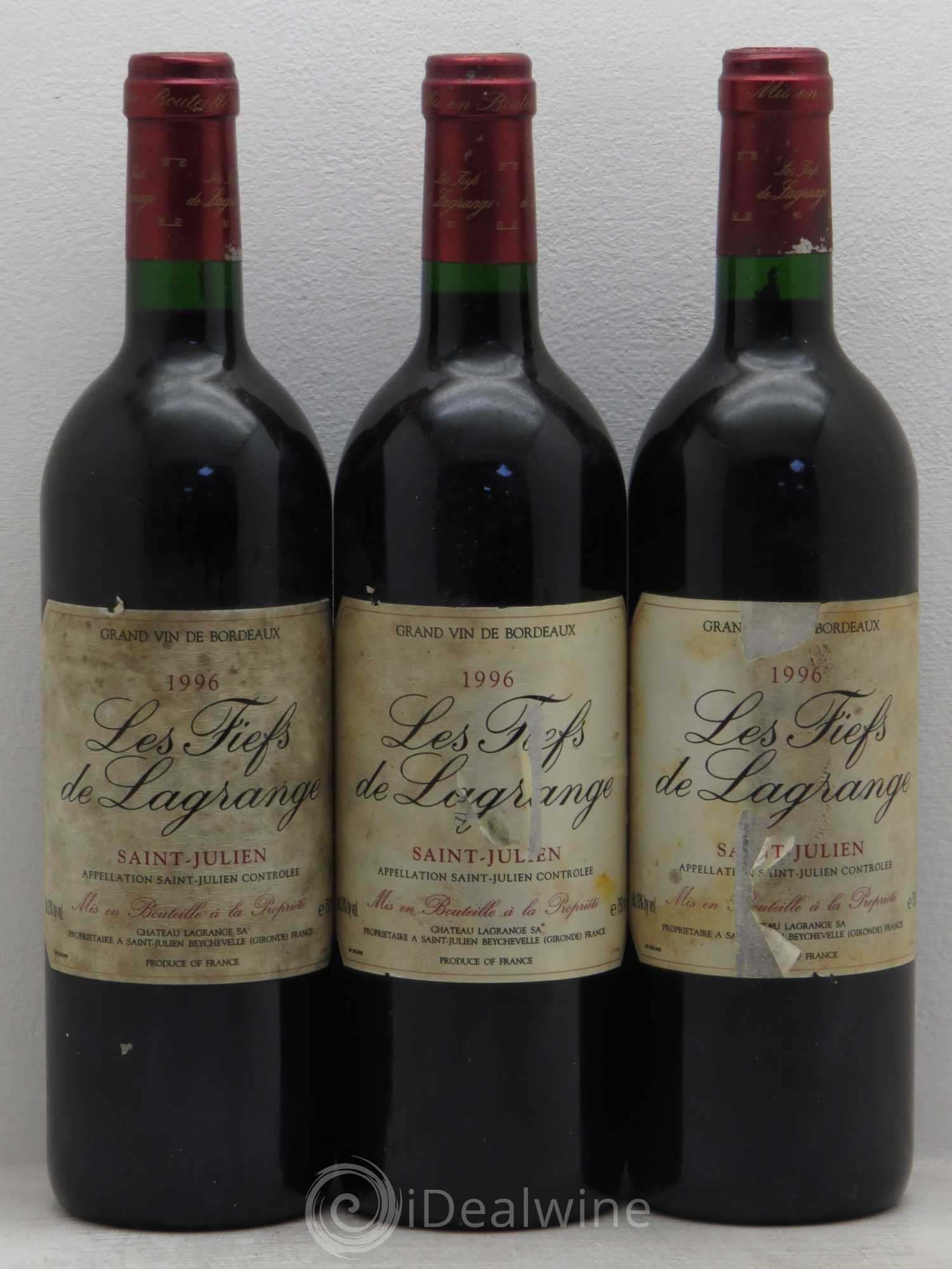 Les Fiefs de Lagrange Second Vin 1996 - Lot de 3 bouteilles - 0