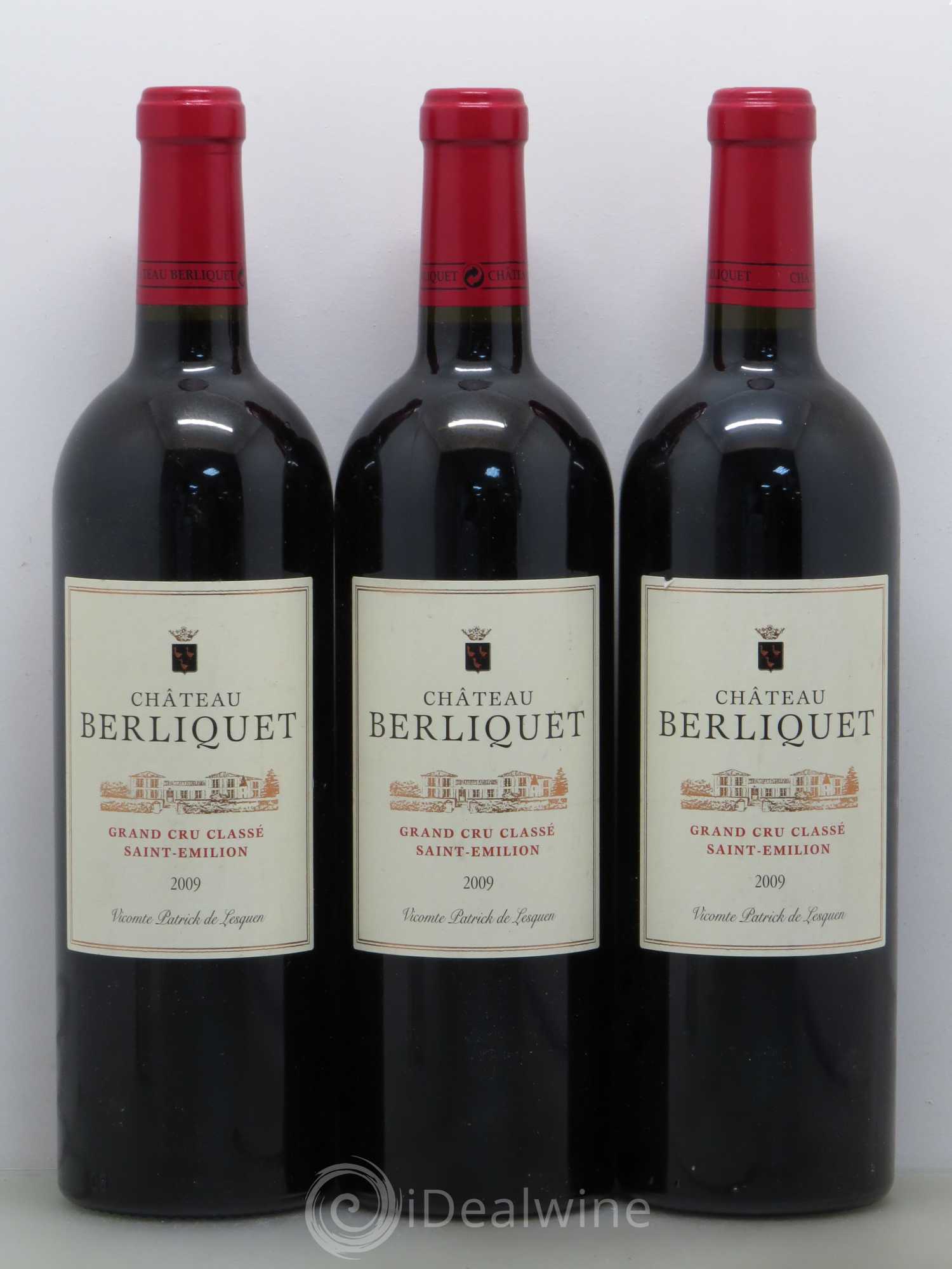 Château Berliquet Grand Cru Classé 2009 - Lot de 3 bouteilles - 0