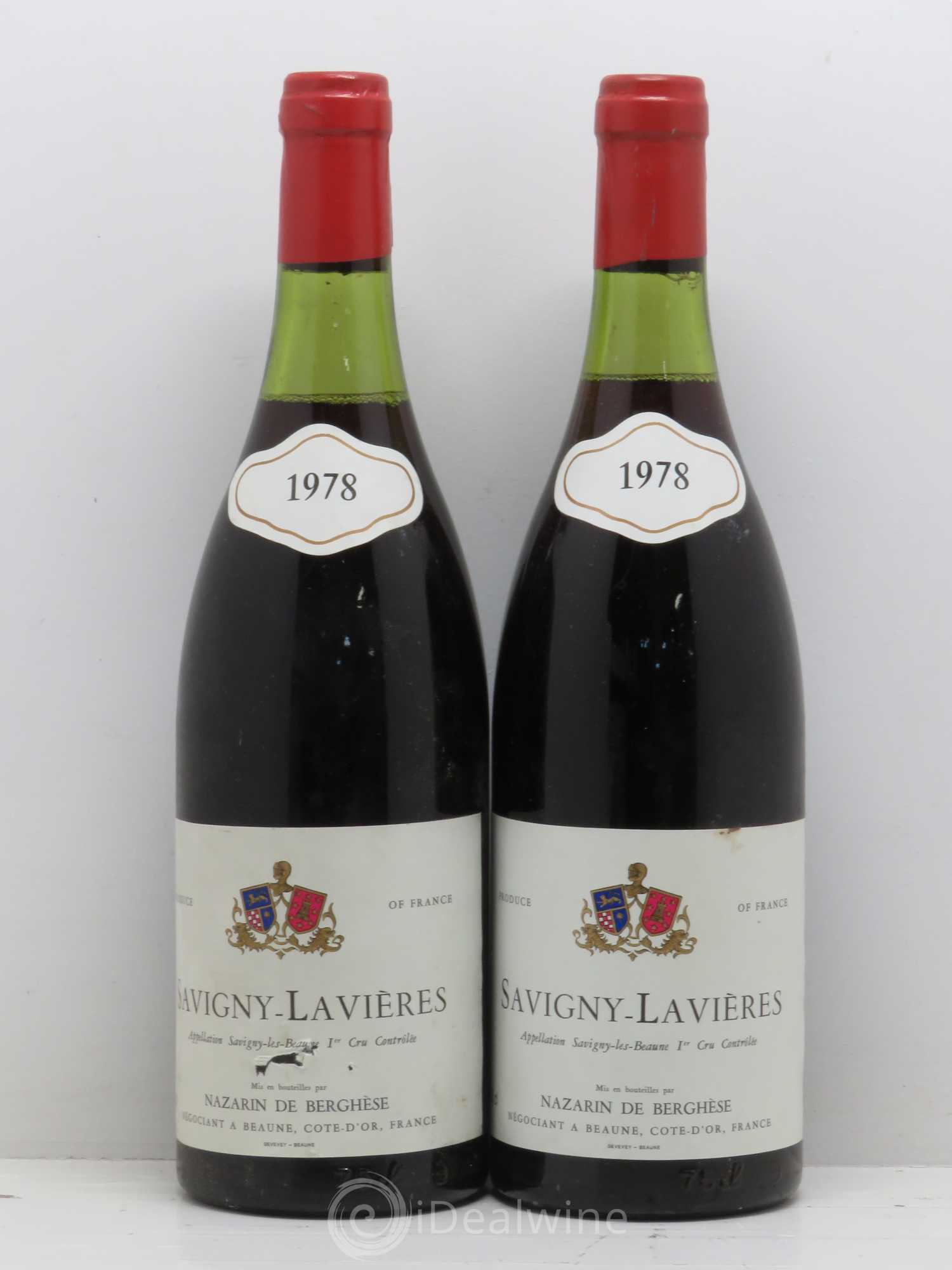 Savigny-lès-Beaune 1er Cru Lavières - Nazarin de Berghese 1978 - Posten von 2 Flaschen - 0