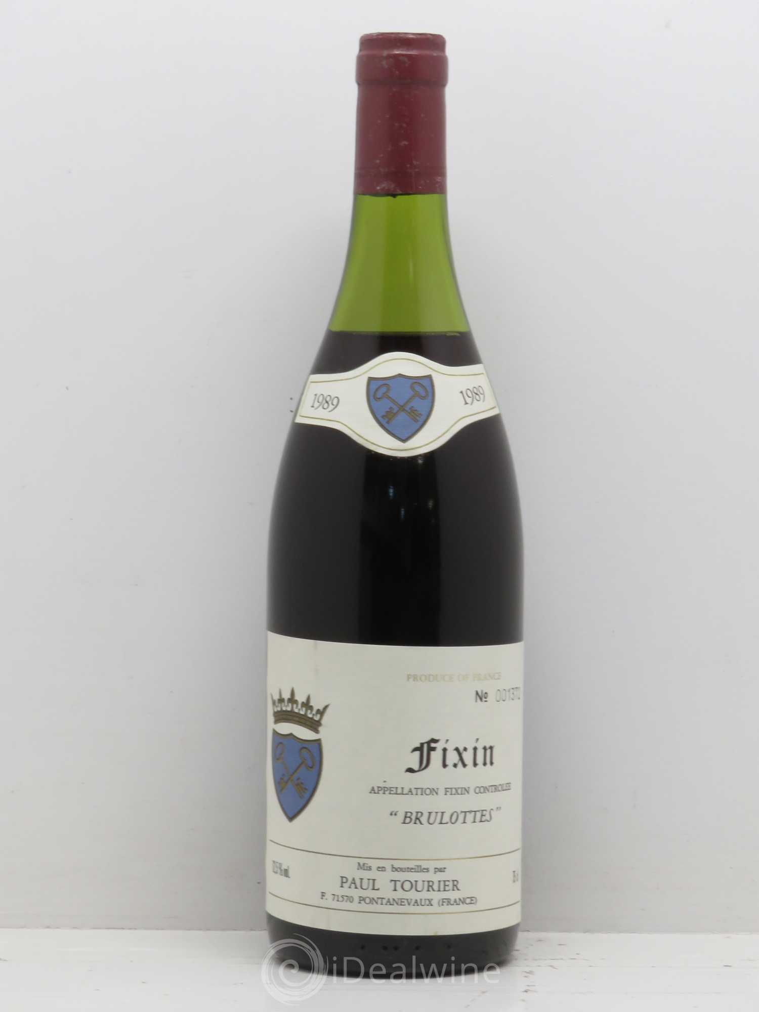 Fixin Brulottes Tourier 1989 - Lot de 1 bouteille - 0
