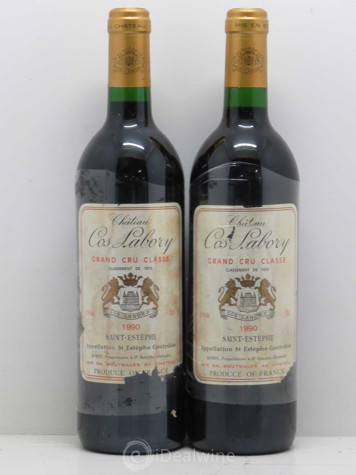 Château Cos Labory 5ème Grand Cru Classé 1990 - Lot de 2 bouteilles - 0