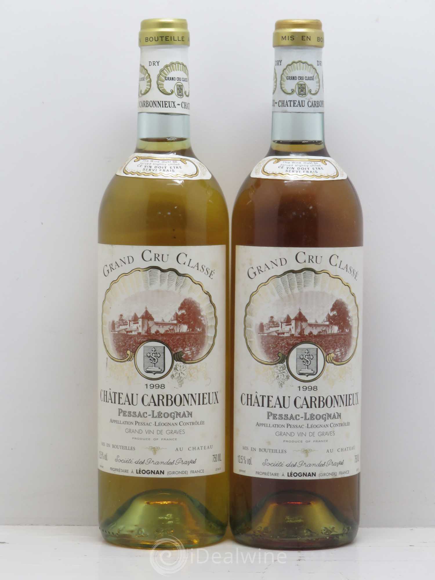 Château Carbonnieux Cru Classé de Graves 1998 - Lot de 2 bouteilles - 0