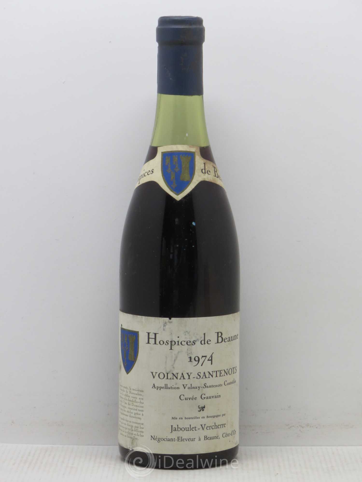 Volnay 1er Cru Santenots Cuvee Gauvain Jaboulet Vercherre 1974 - Posten von 1 Flasche - 0