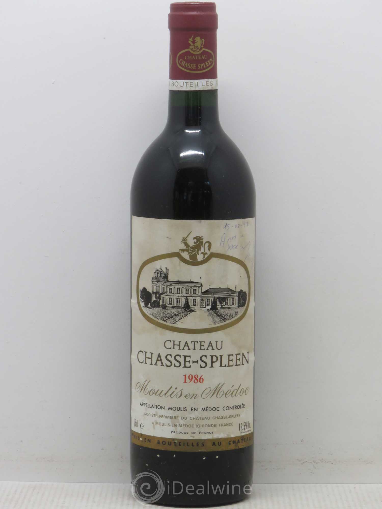 Château Chasse Spleen 1986 - Lot de 1 bouteille - 0