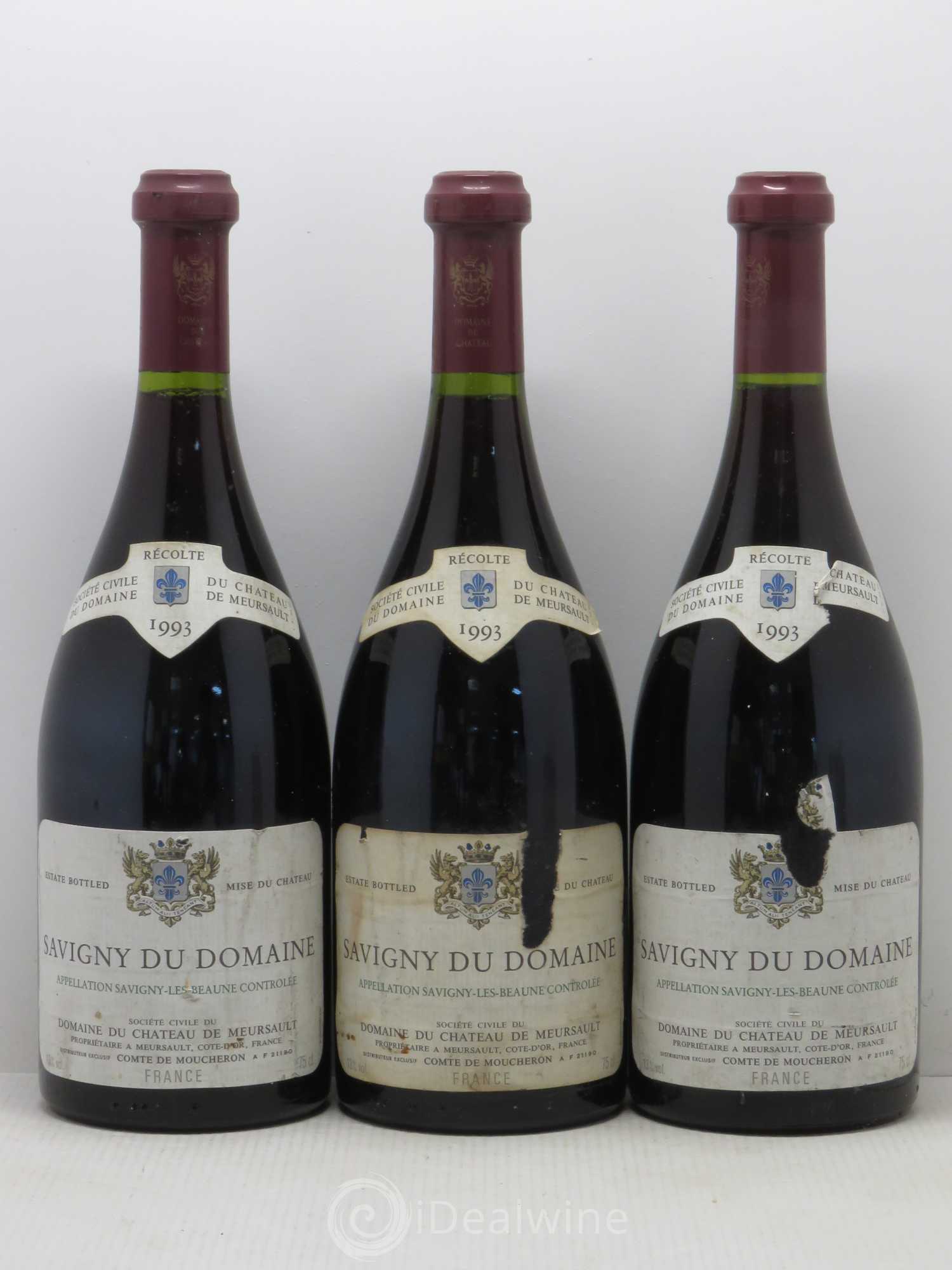 Savigny-lès-Beaune Chateau de Meursault 1993 - Lot de 3 bouteilles - 0