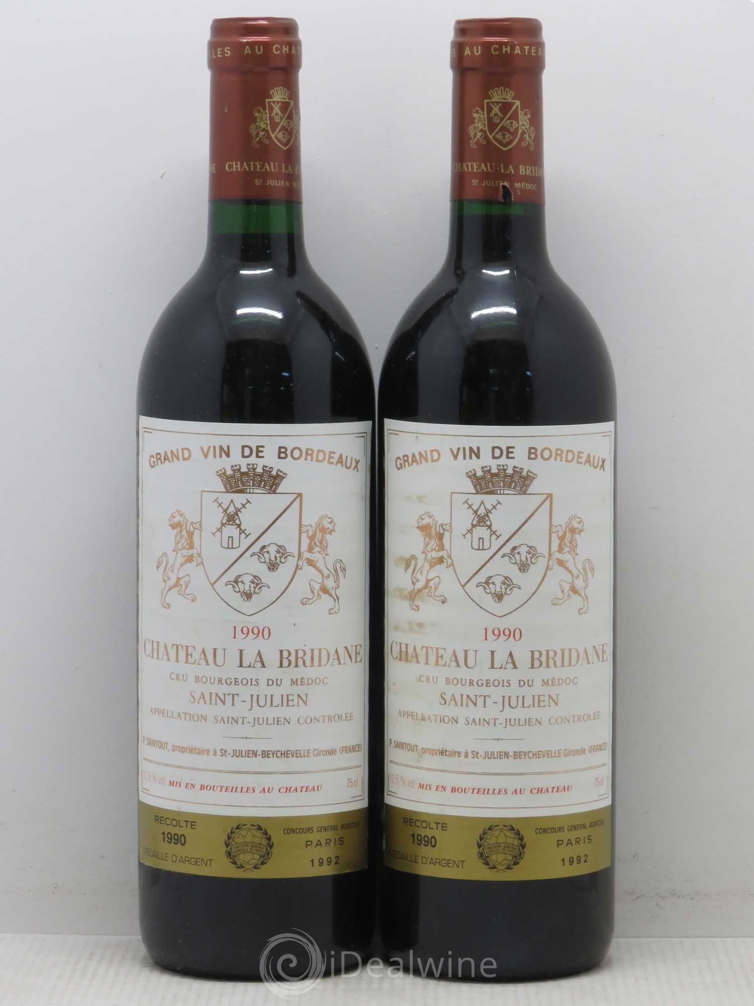 Château la Bridane Cru Bourgeois 1990 - Lot de 2 bouteilles - 0