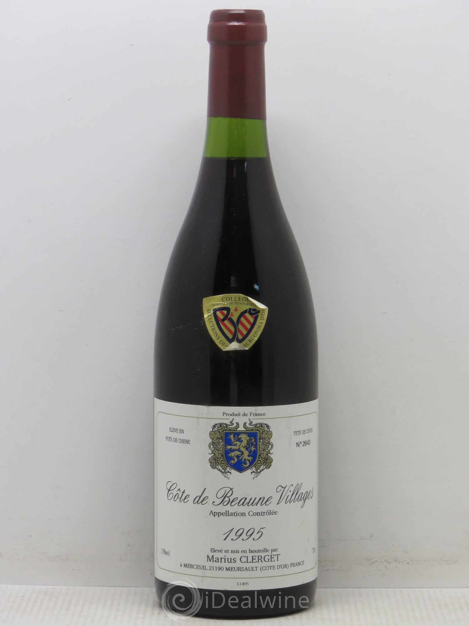 Côte de Beaune-Villages Marius Clerget 1995 - Lot de 1 bouteille - 0