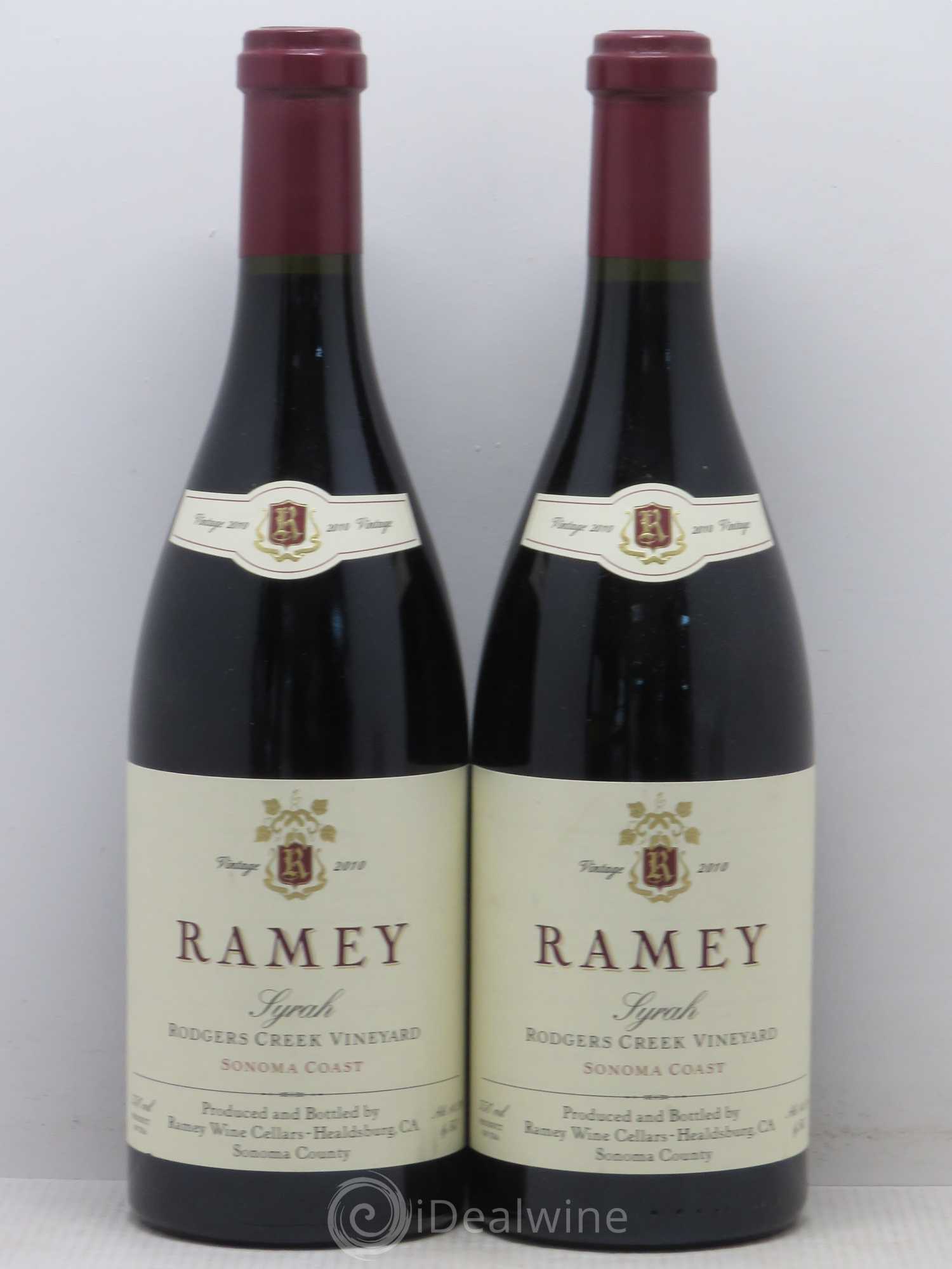 USA Rodgers Creek Vineyard Syrah Ramey 2010 - Lot de 2 bouteilles - 0