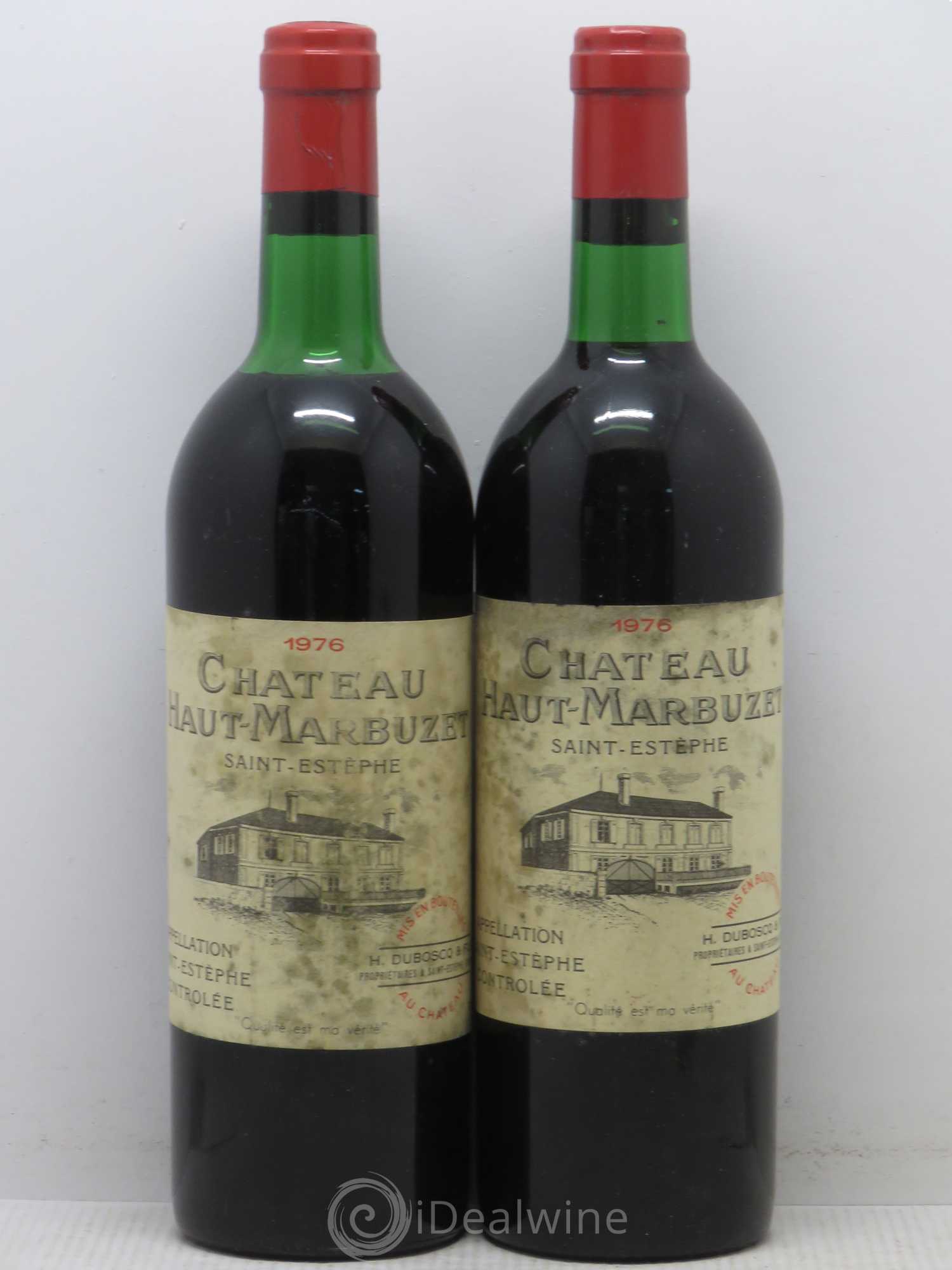 Château Haut Marbuzet 1976 - Lot de 2 bouteilles - 0