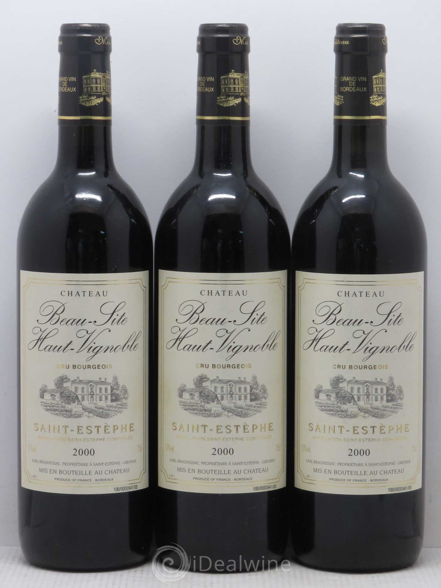 Château Beau Site Haut Vignoble Cru Bourgeois 2000 - Lot de 6 bouteilles - 1