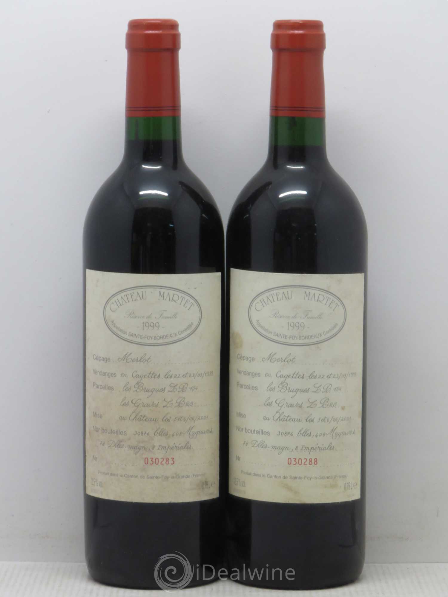 Sainte-Foy-Bordeaux Reseve Famille Martet 1999 - Lot de 5 bouteilles - 2
