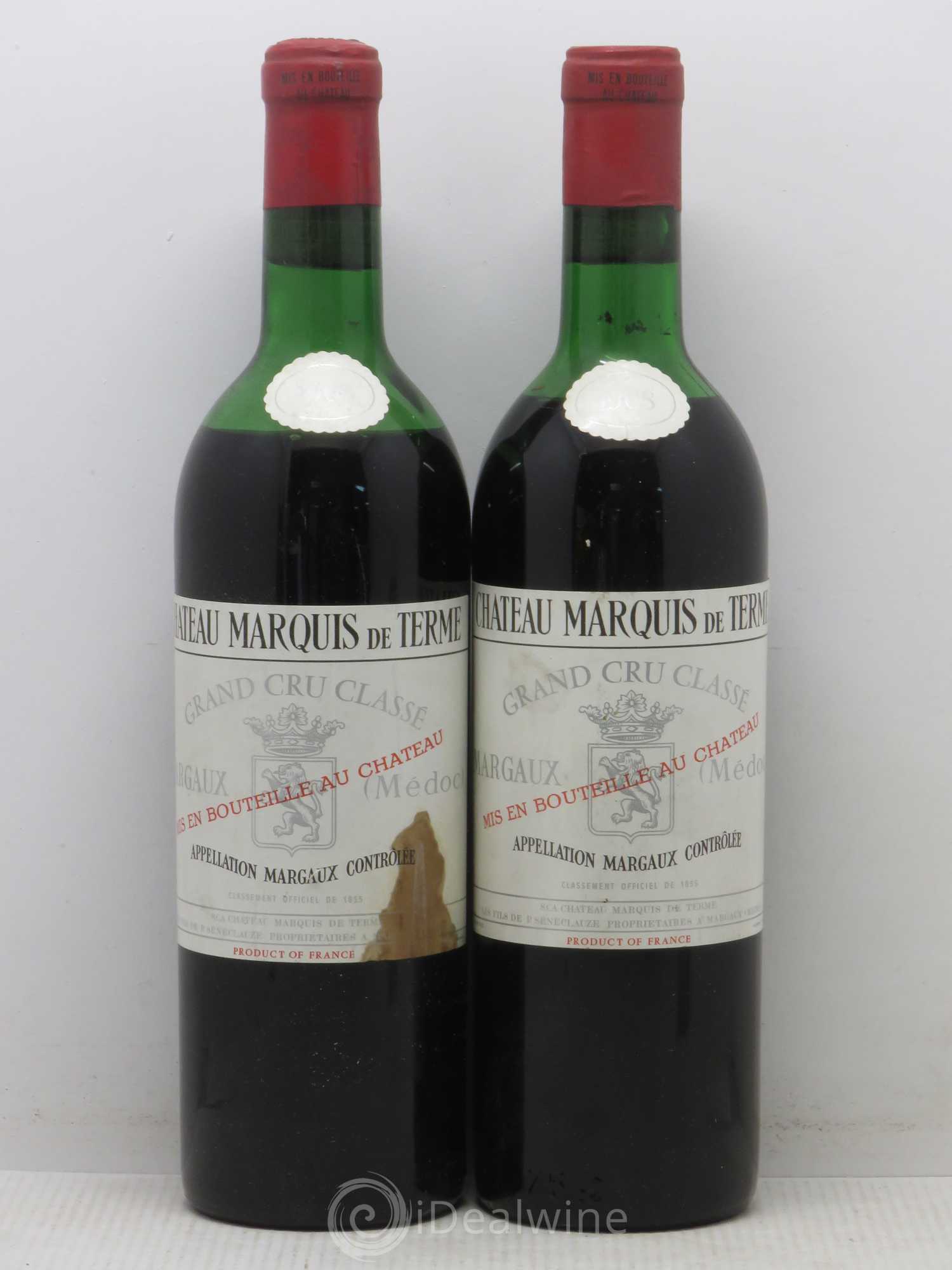 Château Marquis de Terme 4ème Grand Cru Classé 1968 - Lot de 2 bouteilles - 0
