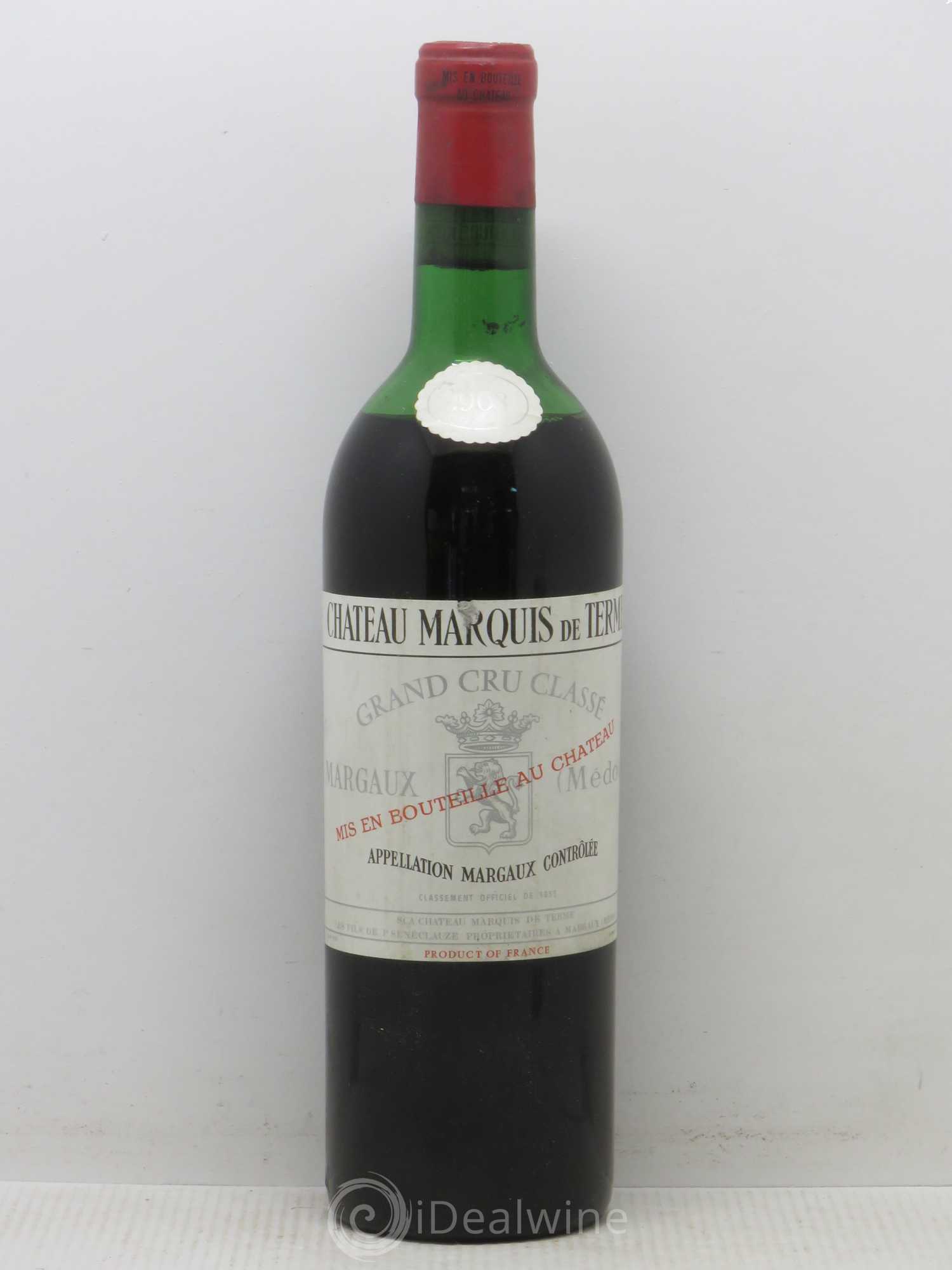 Château Marquis de Terme 4ème Grand Cru Classé 1968 - Lot de 1 bouteille - 0