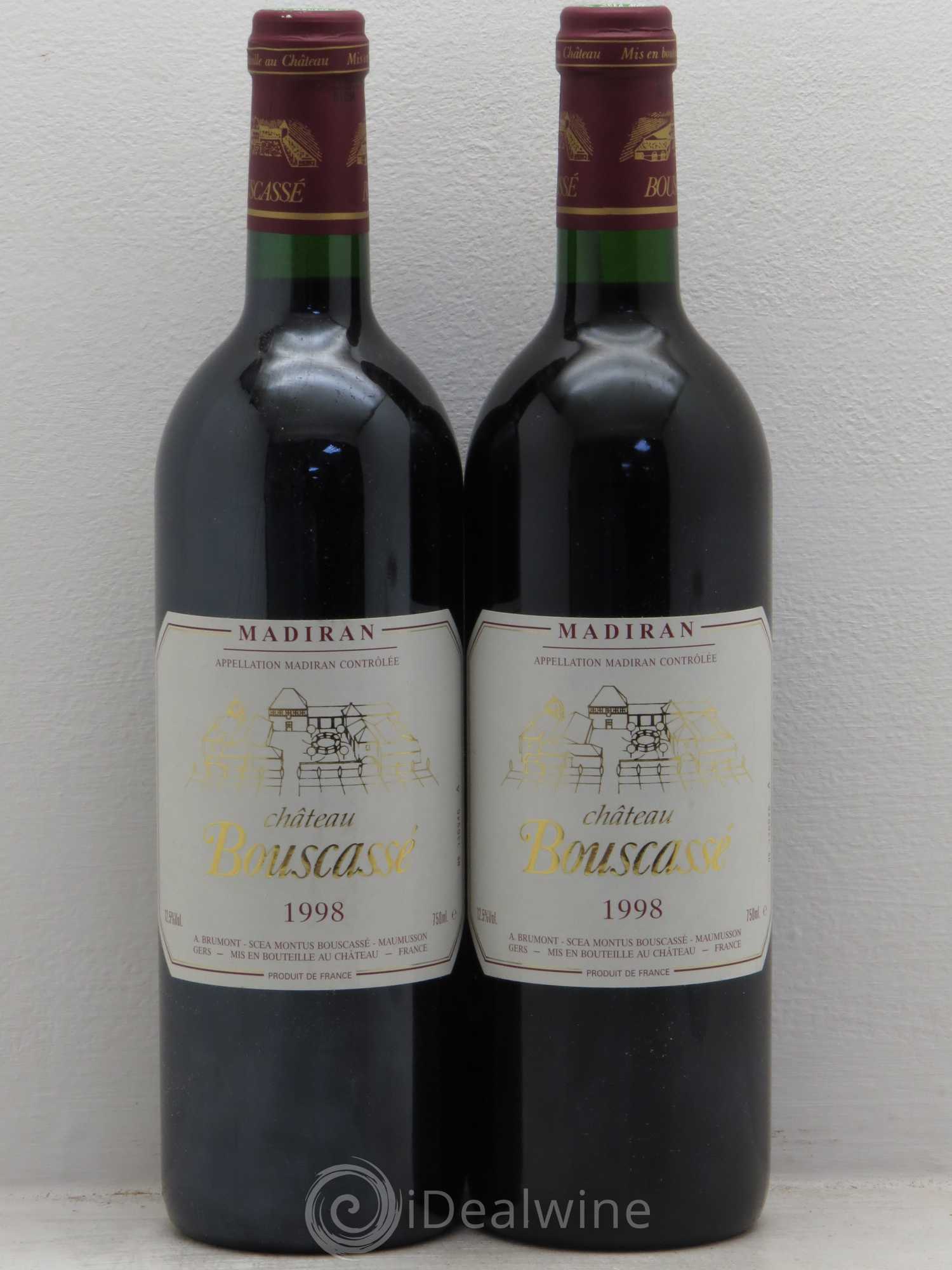 Madiran Château Bouscassé Alain Brumont 1998 - Lot de 2 bouteilles - 0