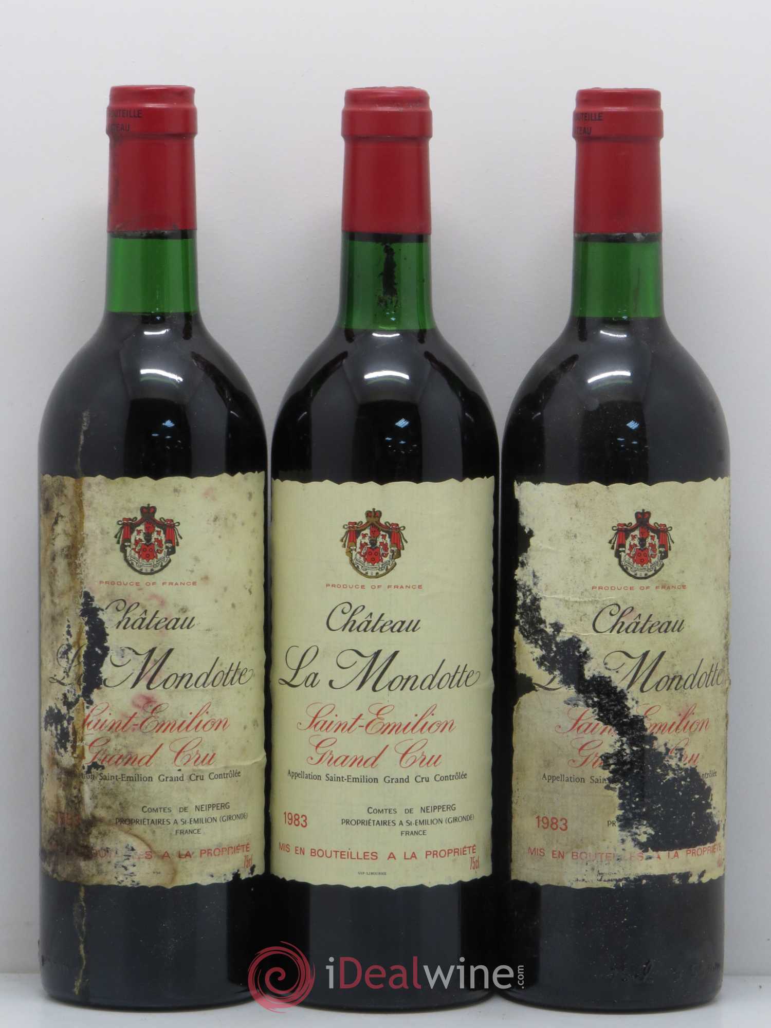 La Mondotte 1er Grand Cru Classé B depuis 2012 (sans prix de réserve) 1983 - Lot de 3 bouteilles - 0