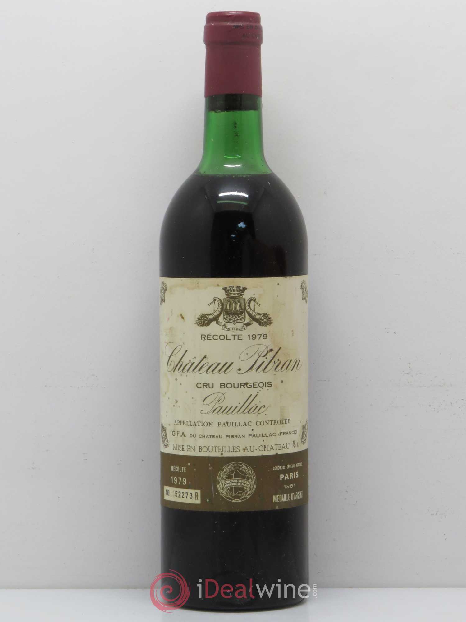 Château Pibran 1979 - Lot de 1 bouteille - 0