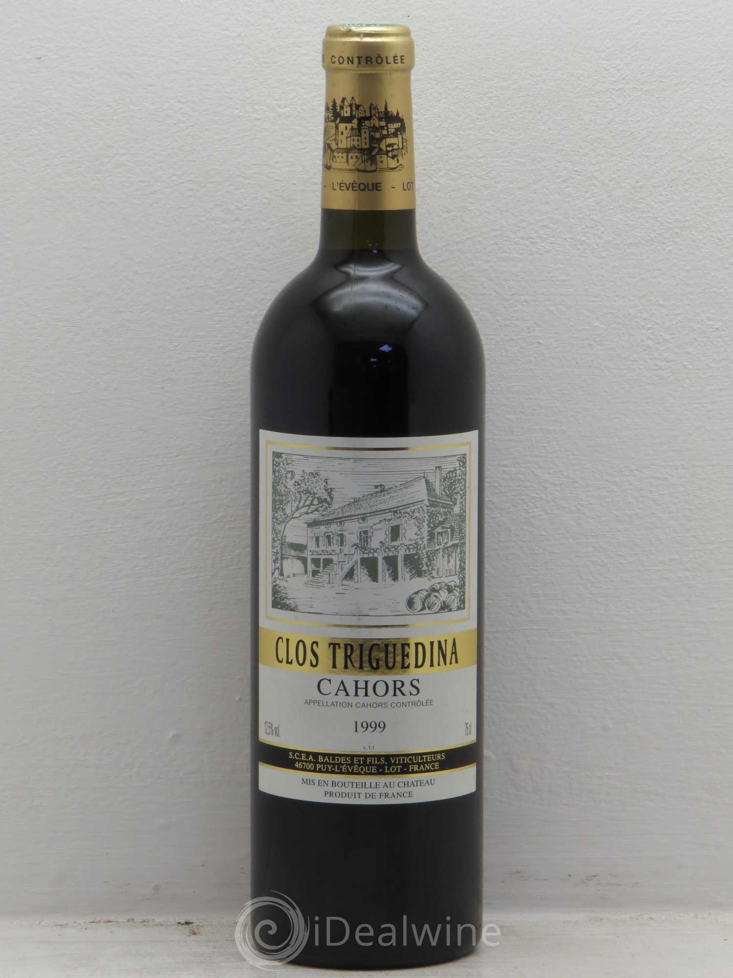 Cahors Clos Triguedina Jean-Luc Baldès 1999 - Lot de 6 bouteilles - 0