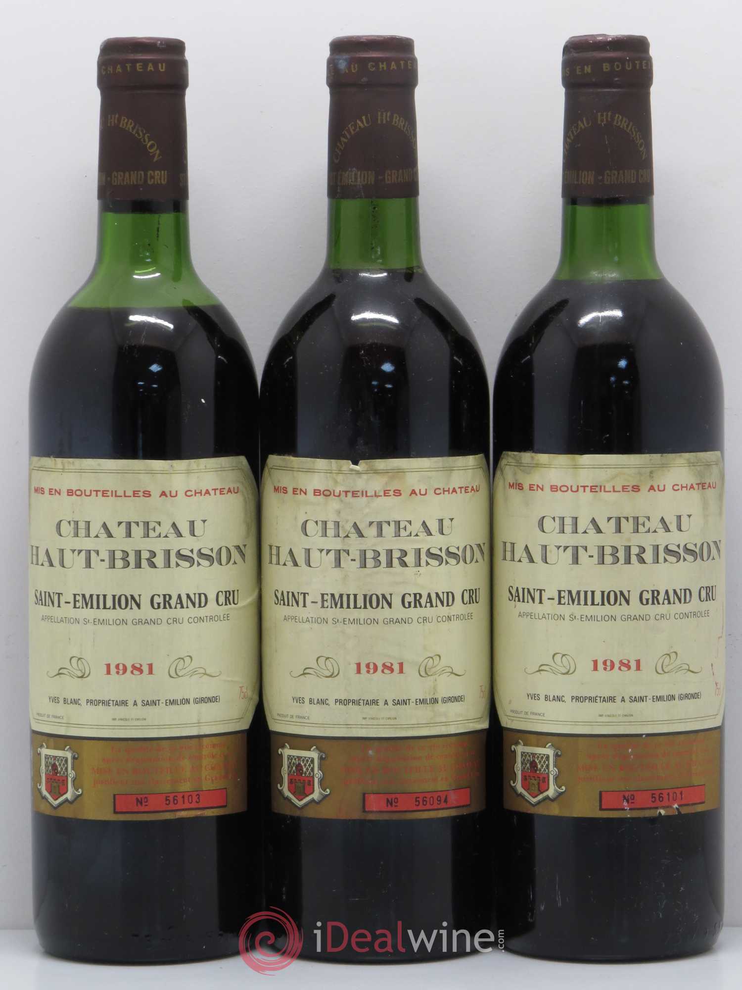 Saint-Émilion Château Haut-Brisson (sans prix de réserve) 1981 - Posten von 3 Flaschen - 0