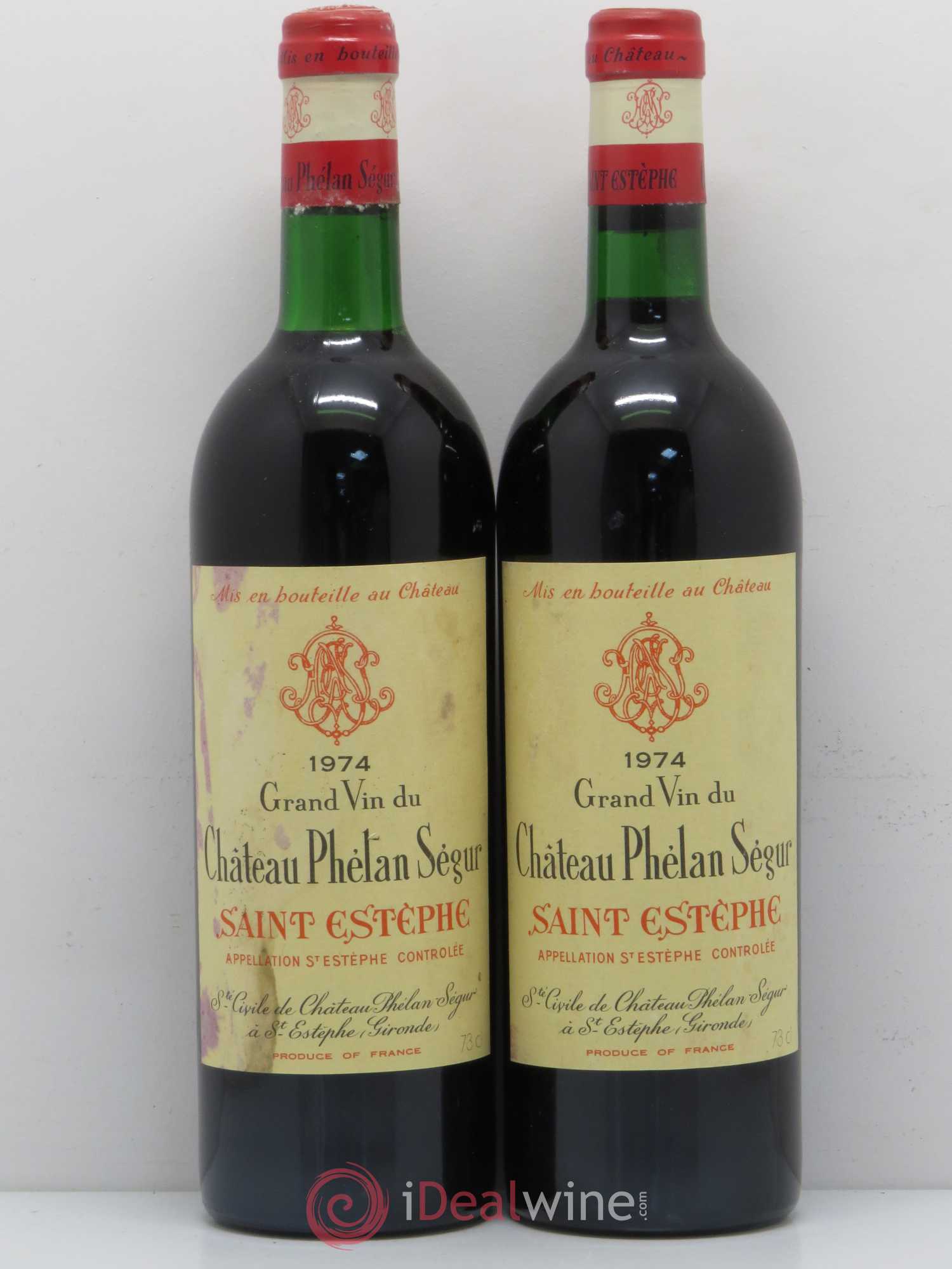 Château Phélan Ségur 1974 - Lot de 2 bouteilles - 0