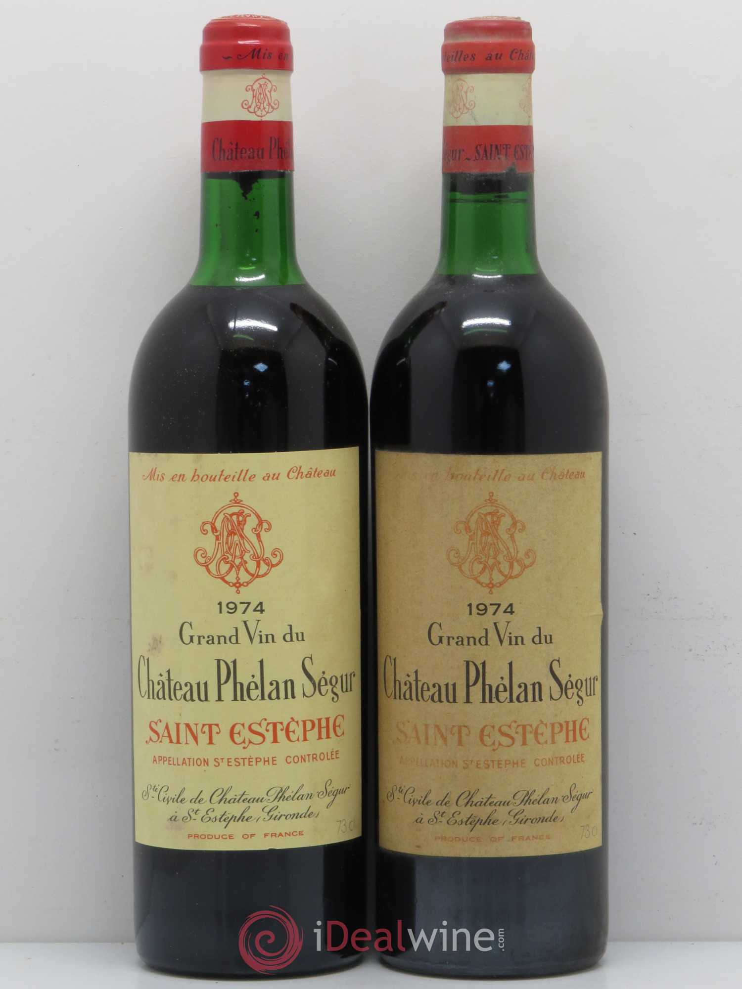 Château Phélan Ségur 1974 - Lot de 2 bouteilles - 0