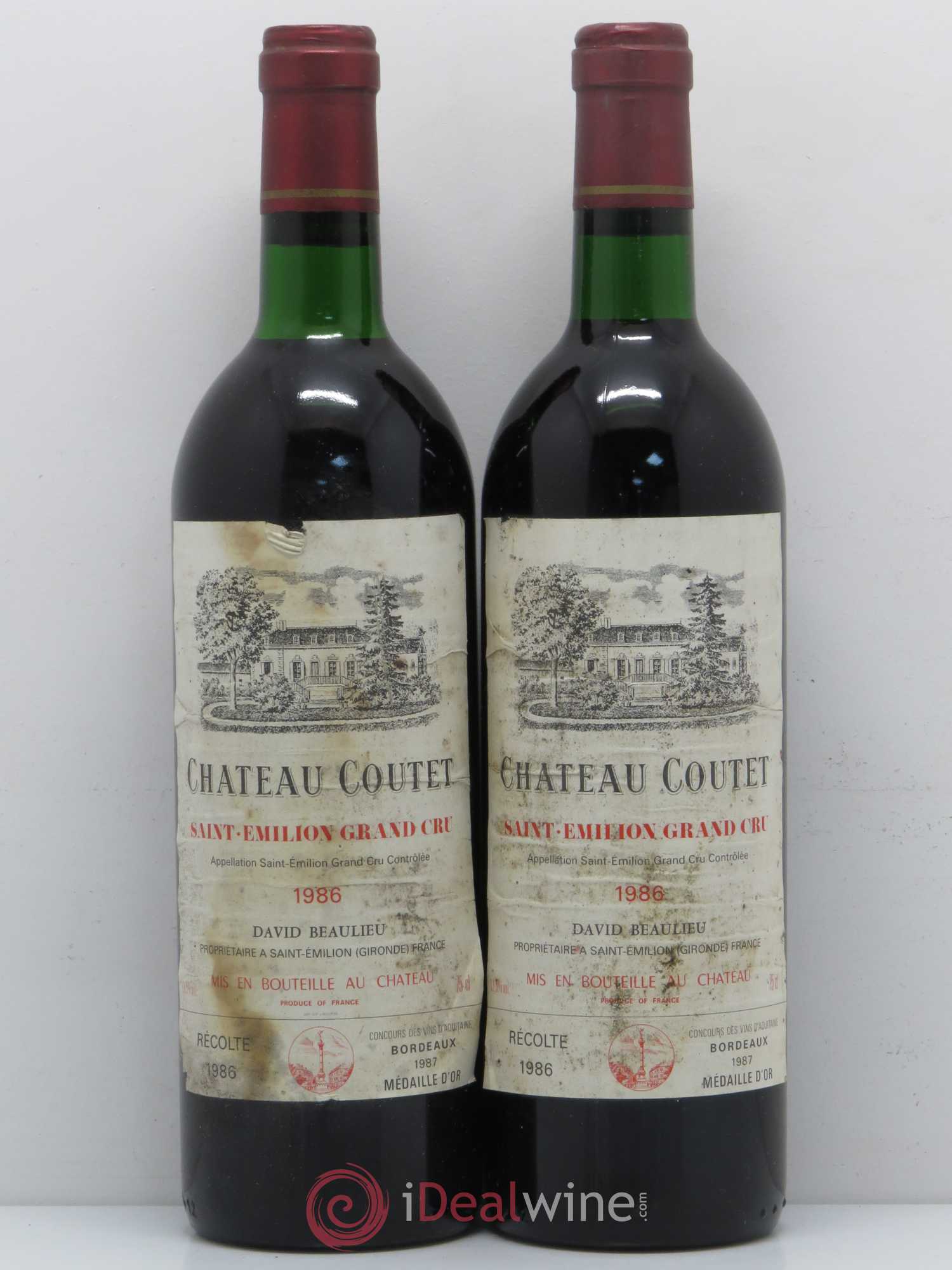 Saint-Émilion Château Coutet 1986 - Lot de 2 bouteilles - 0