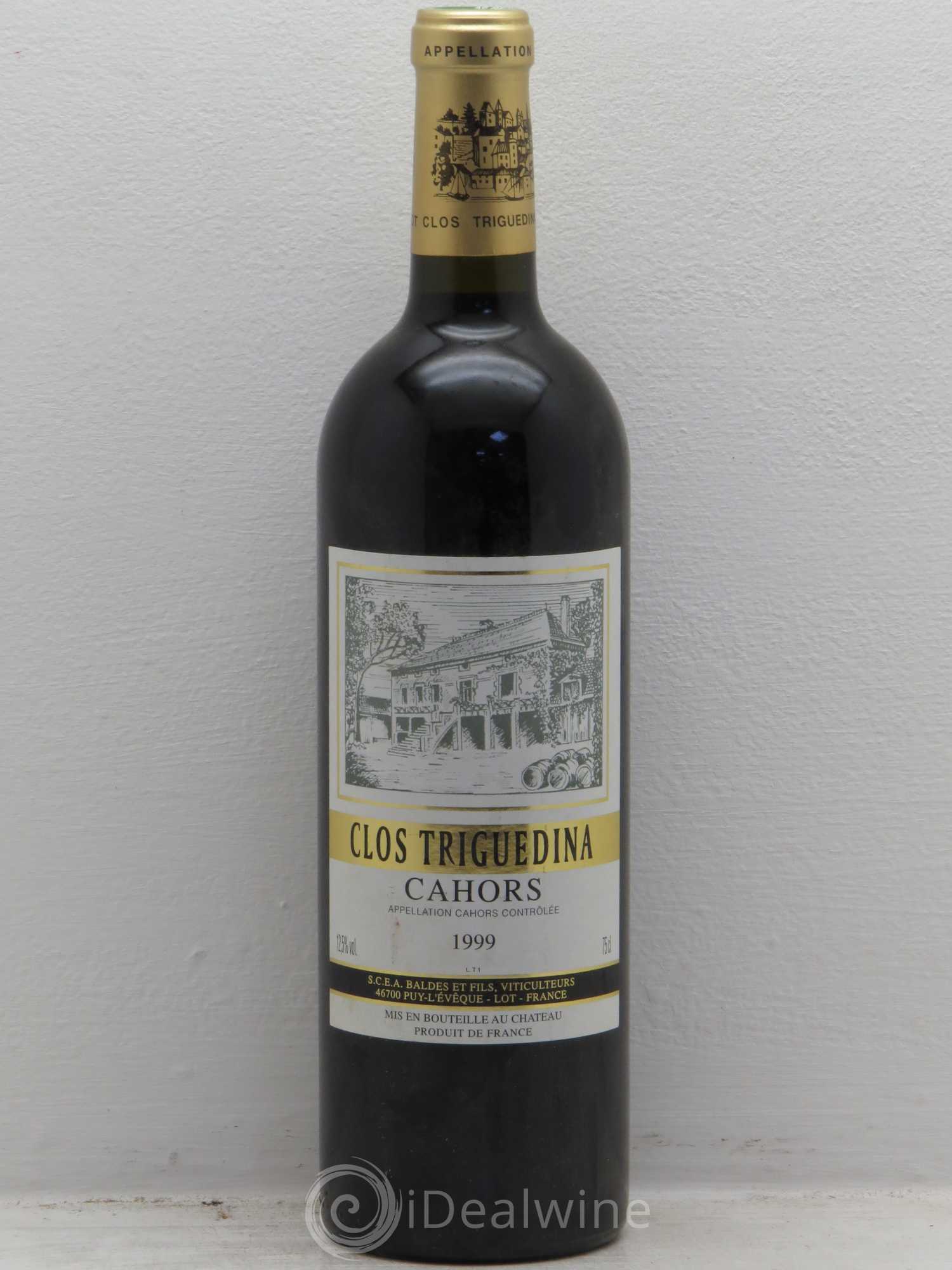 Cahors Clos Triguedina Jean-Luc Baldès 1999 - Lot de 1 bouteille - 0