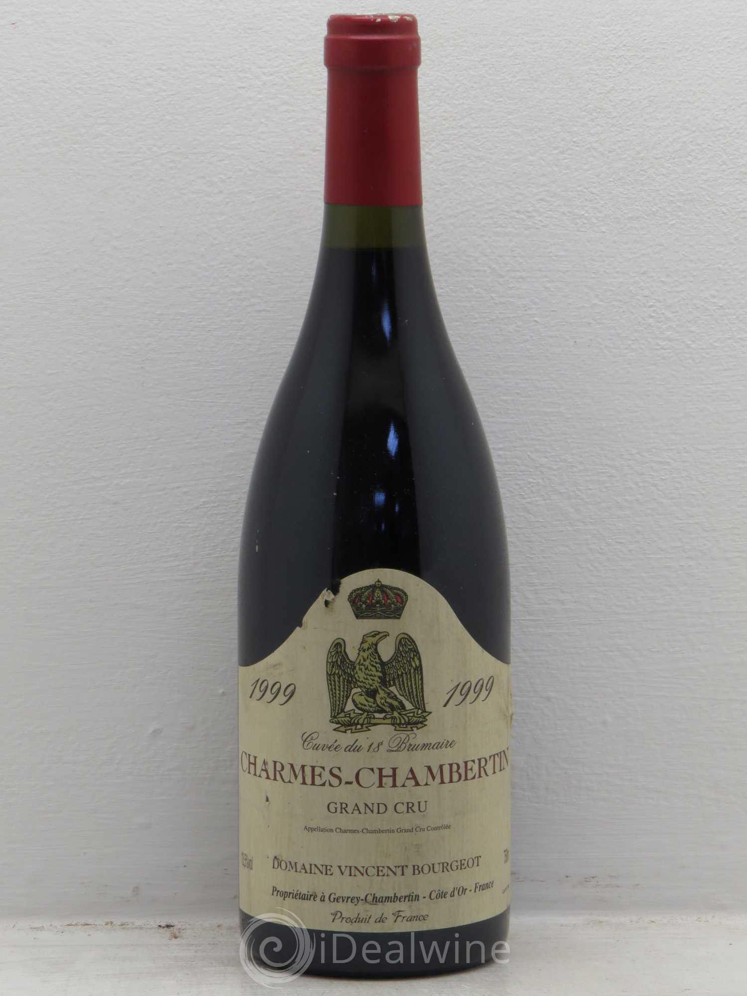 Charmes-Chambertin Grand Cru cuvée des 18 brumaire vincent bourgeot 1999 - Posten von 1 Flasche - 0