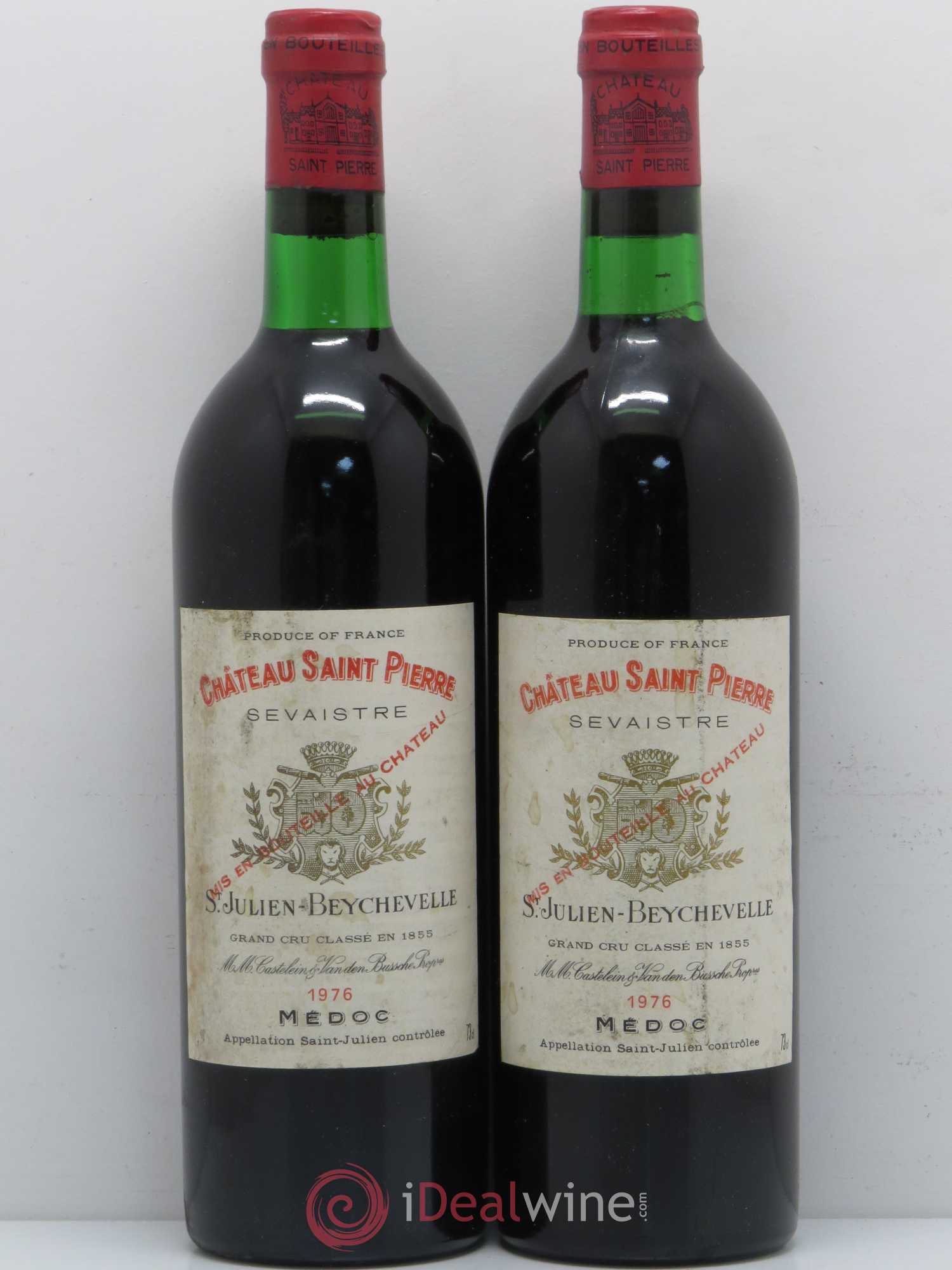Château Saint-Pierre 4ème Grand Cru Classé 1976 - Lot de 2 bouteilles - 0