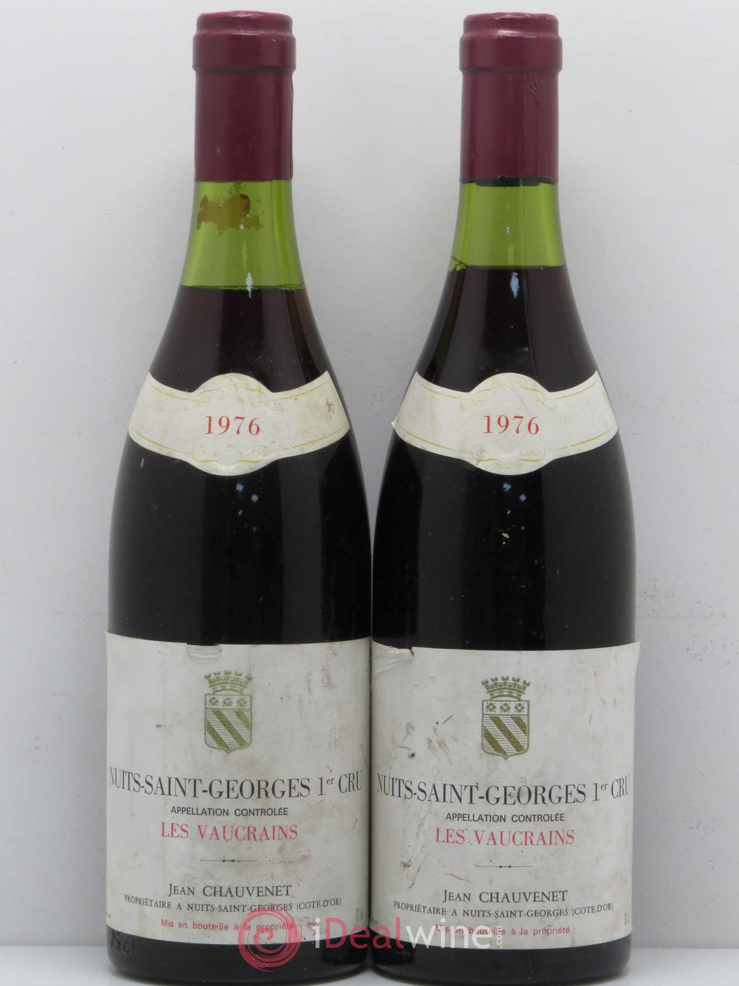 Nuits-Saint-Georges 1er Cru Vaucrains Domaine Jean Chauvenet 1976 - Posten von 2 Flaschen - 0