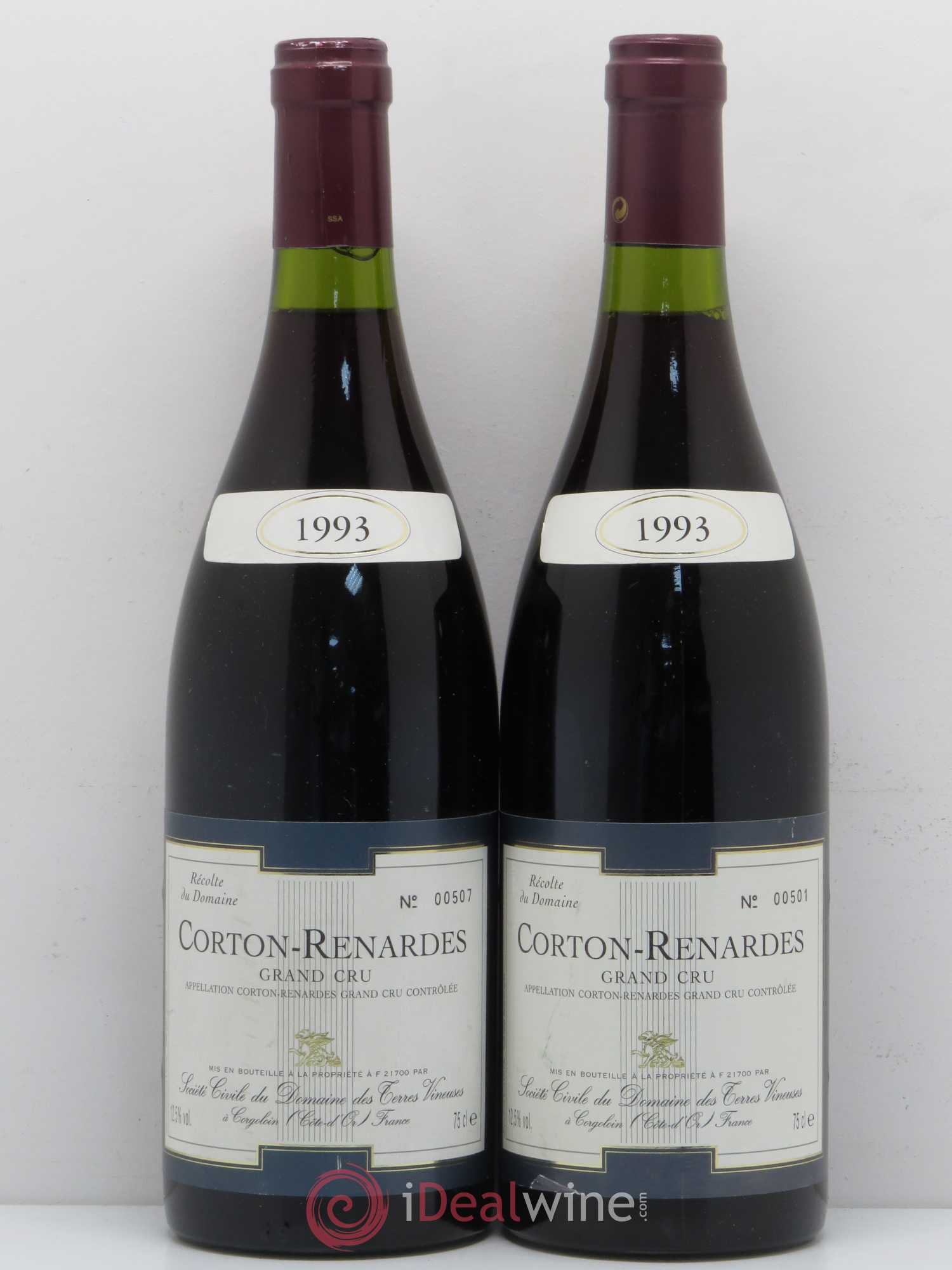 Corton Grand Cru Renardes Domaine des Terres Vineuses 1993 - Posten von 2 Flaschen - 0