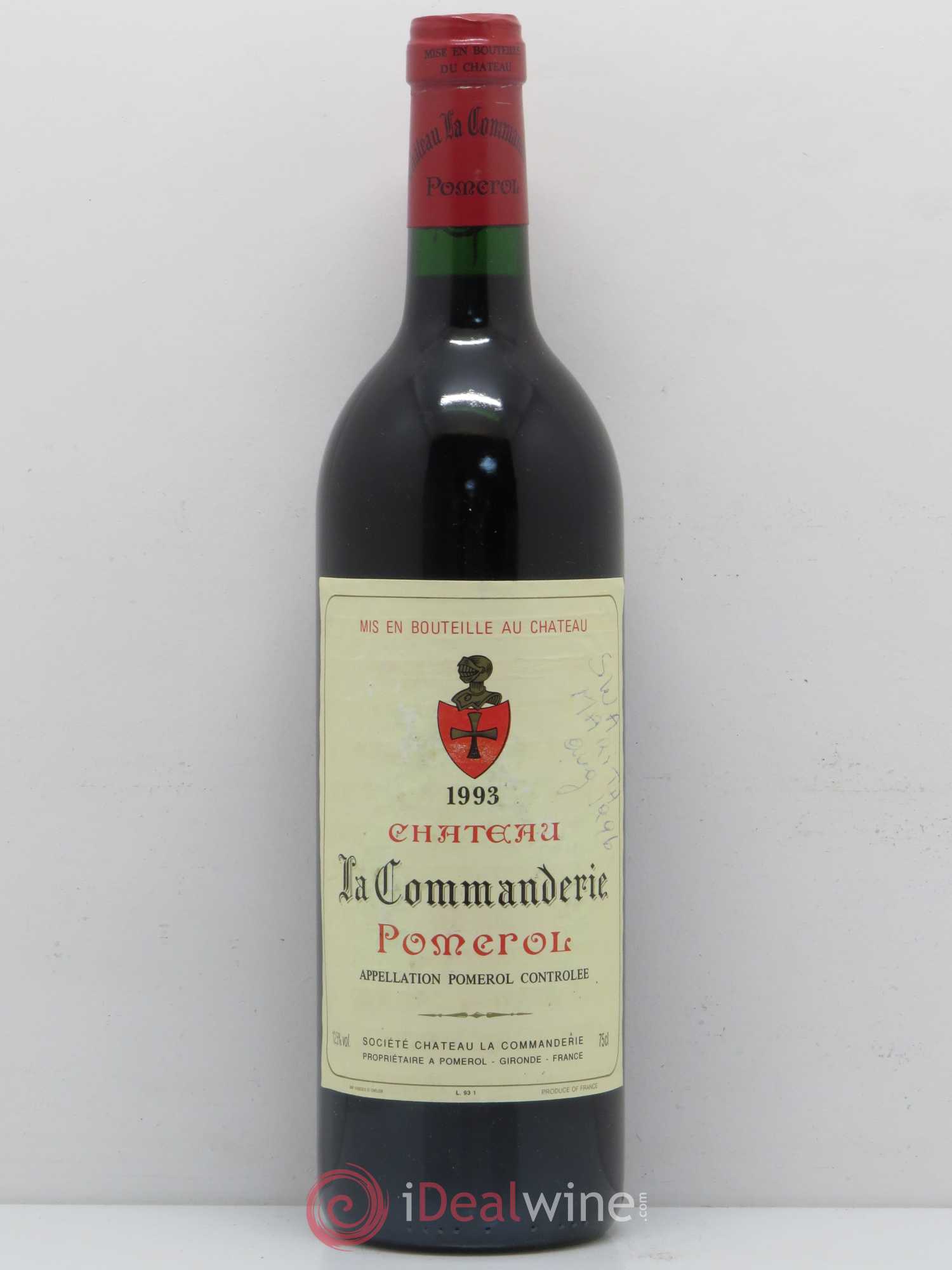 Château la Commanderie Grand Cru Classé 1993 - Lot de 1 bouteille - 0