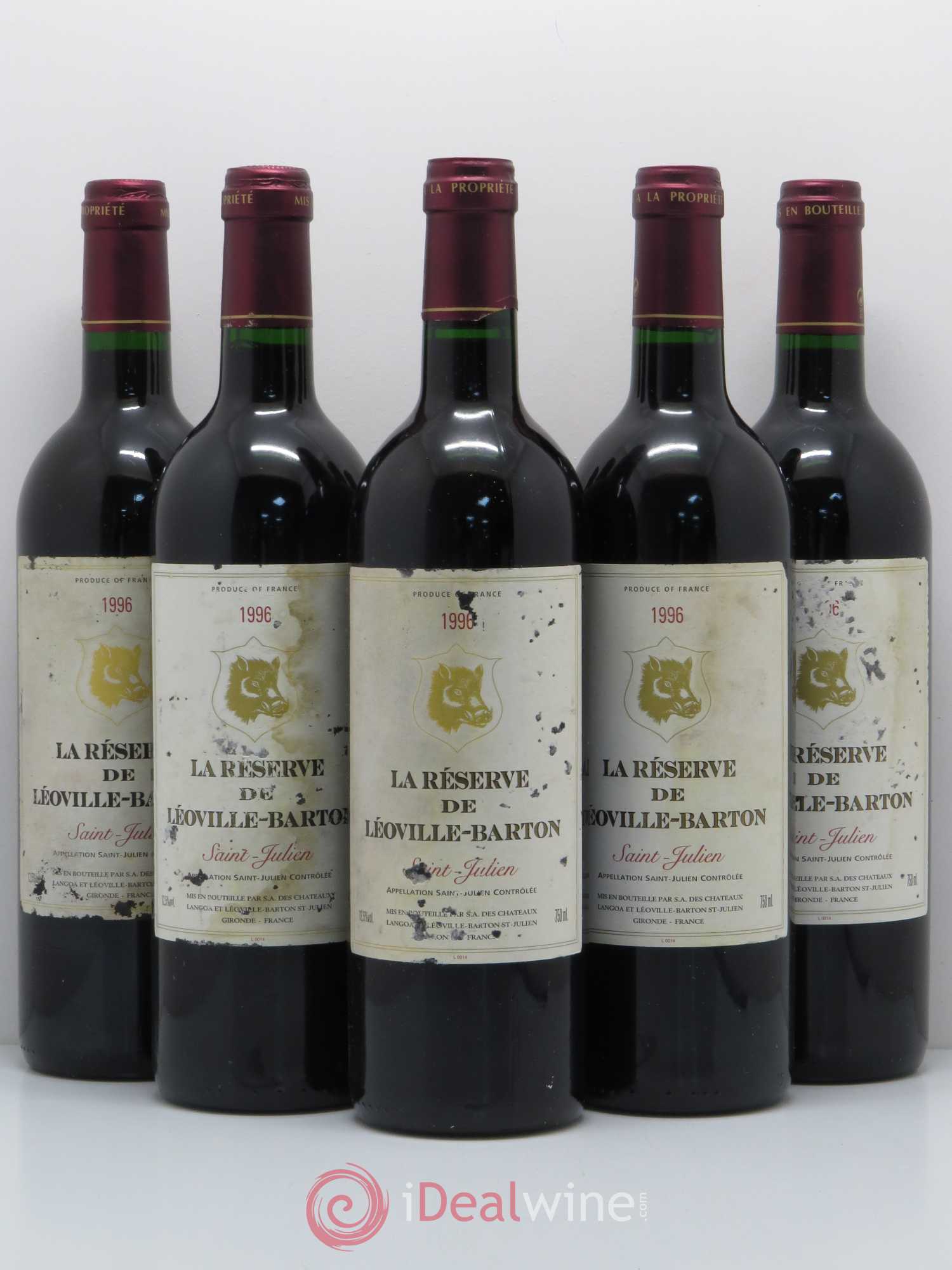 Saint-Julien La Réserve de Léoville Barton 1996 - Posten von 5 Flaschen - 0