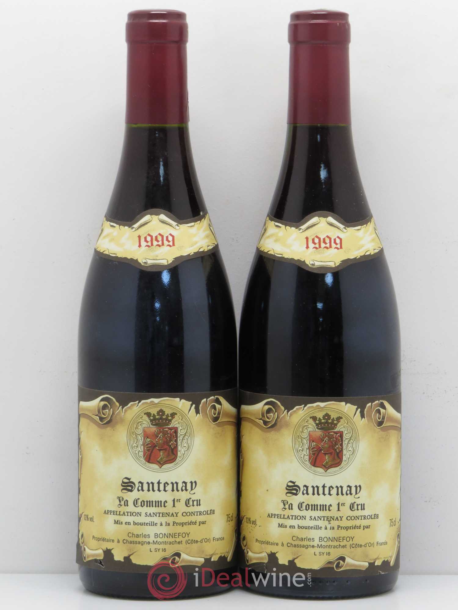 Santenay 1er Cru La Comme Domaine Charles Bonnefoy 1999 - Posten von 2 Flaschen - 0
